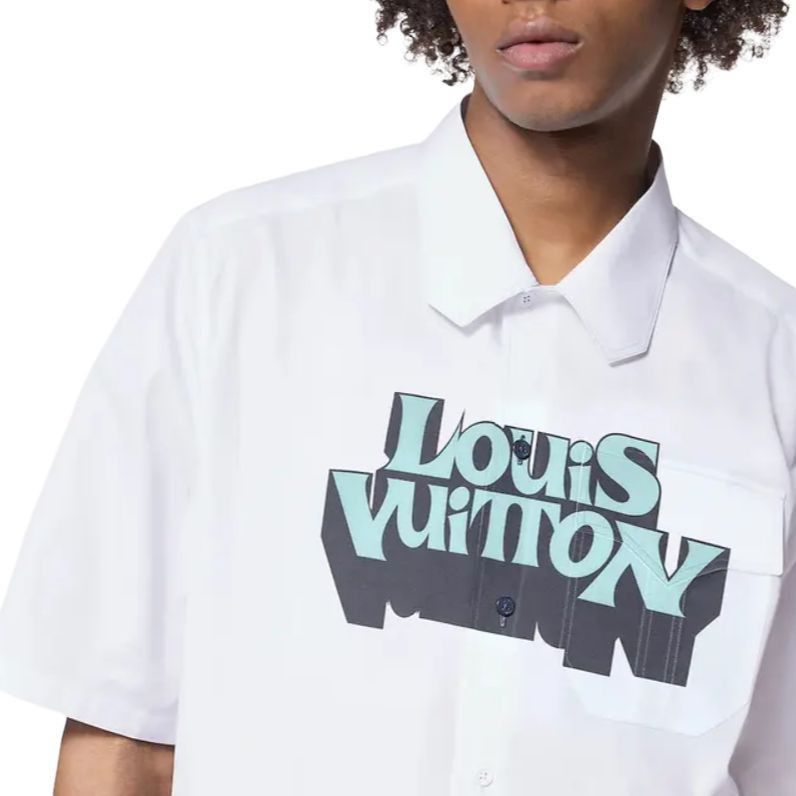 Louis Vuitton White Logo Print Short Sleeve Shirt Size US XL / EU 56 / 4 - 8 Thumbnail