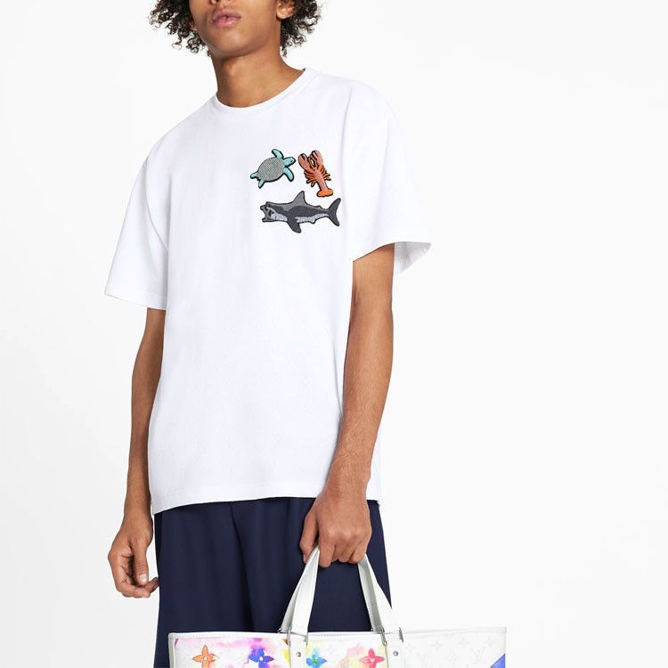 Louis Vuitton Unique Beaded Animal Print Tee in White Size US L / EU 52-54 / 3 - 13 Thumbnail
