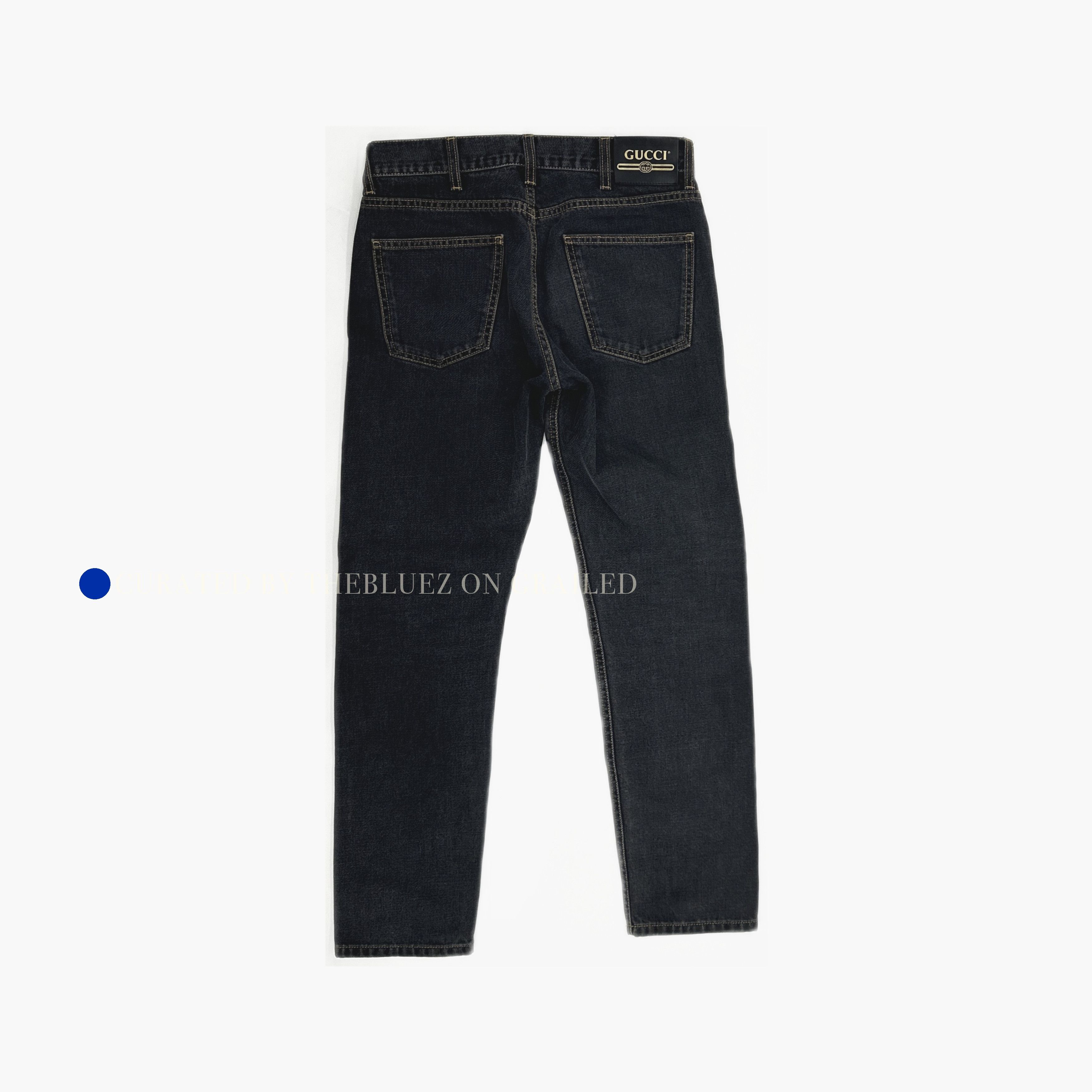 Gucci Stylish Black Embroidered Jeans Size US 30 / EU 46 - 2 Thumbnail
