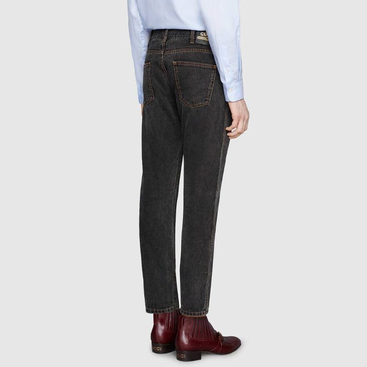Gucci Stylish Black Embroidered Jeans Size US 30 / EU 46 - 15 Thumbnail
