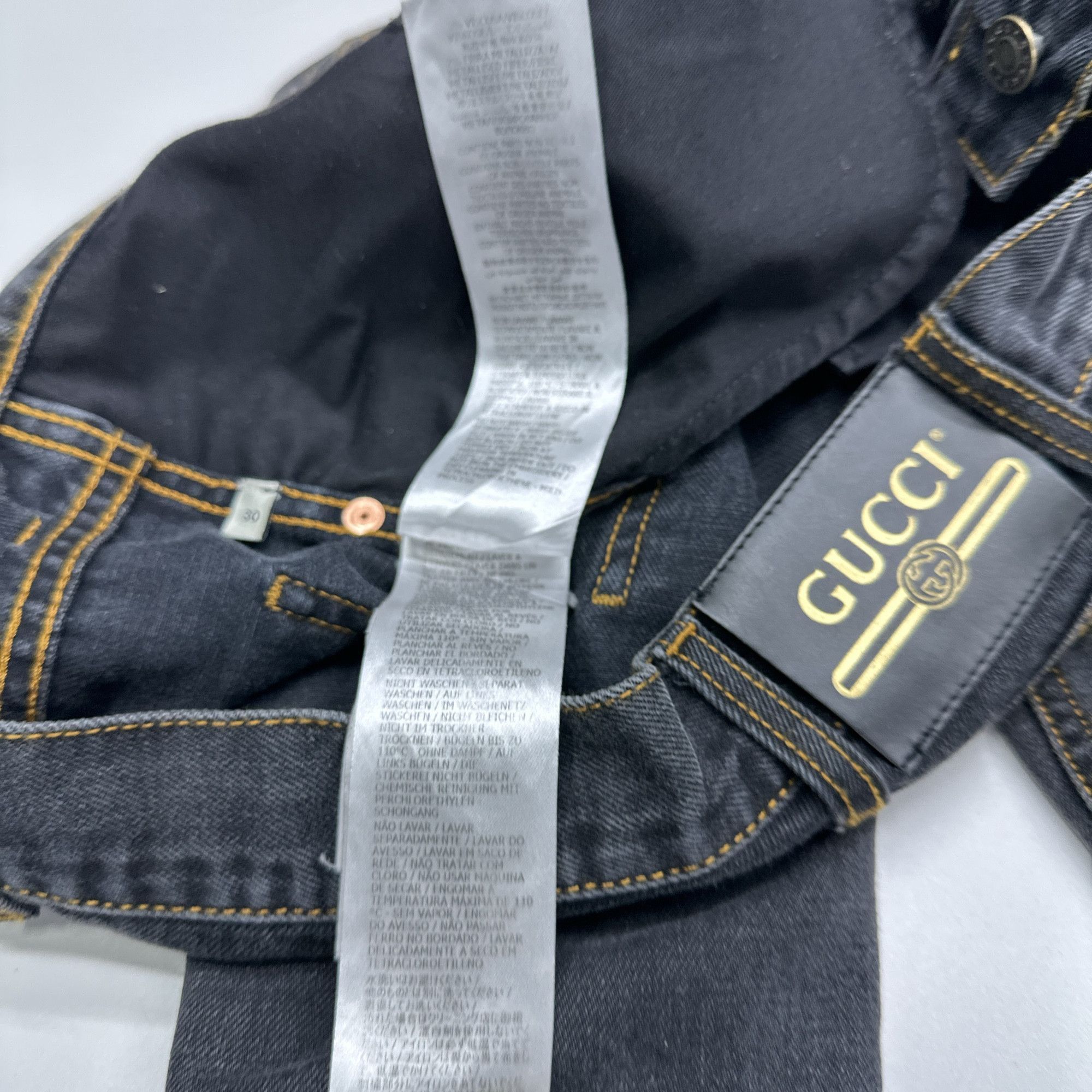 Gucci Stylish Black Embroidered Jeans Size US 30 / EU 46 - 5 Thumbnail