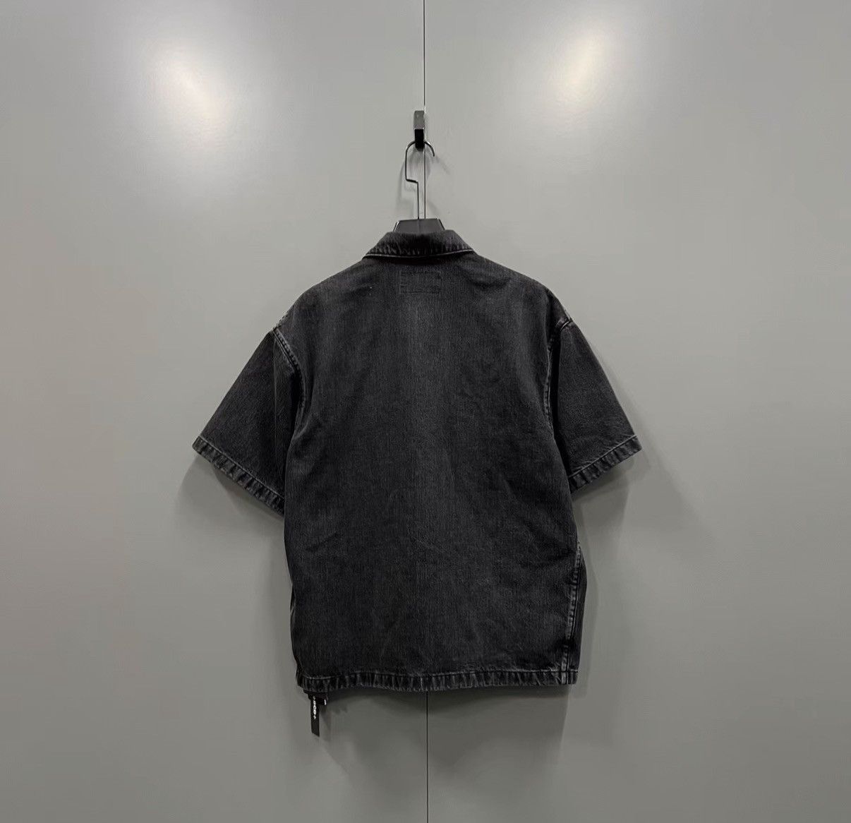 Prada Black Denim Shirt with Triangle Logo Size US XS / EU 42 / 0 - 2 Thumbnail