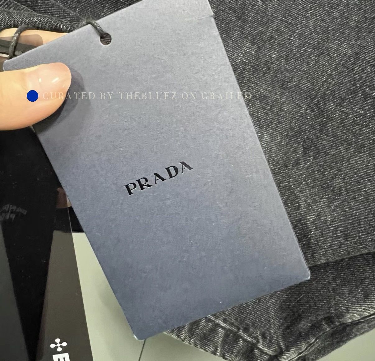 Prada Black Denim Shirt with Triangle Logo Size US XS / EU 42 / 0 - 5 Thumbnail