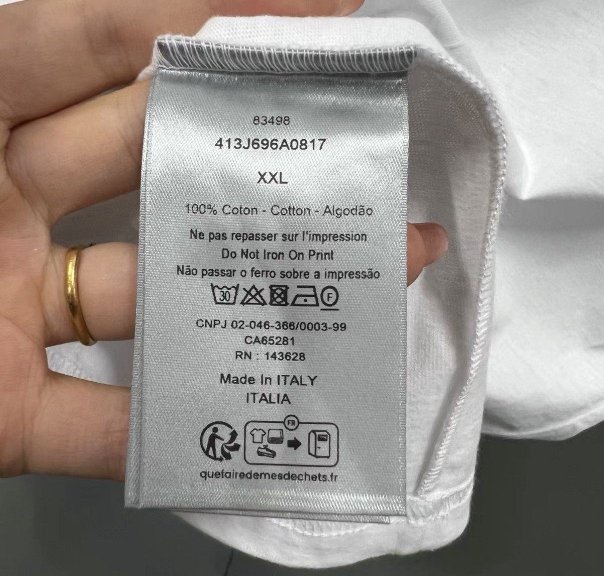 Dior Stylish White Letter Print Tee Size US XXL / EU 58 / 5 - 4 Thumbnail