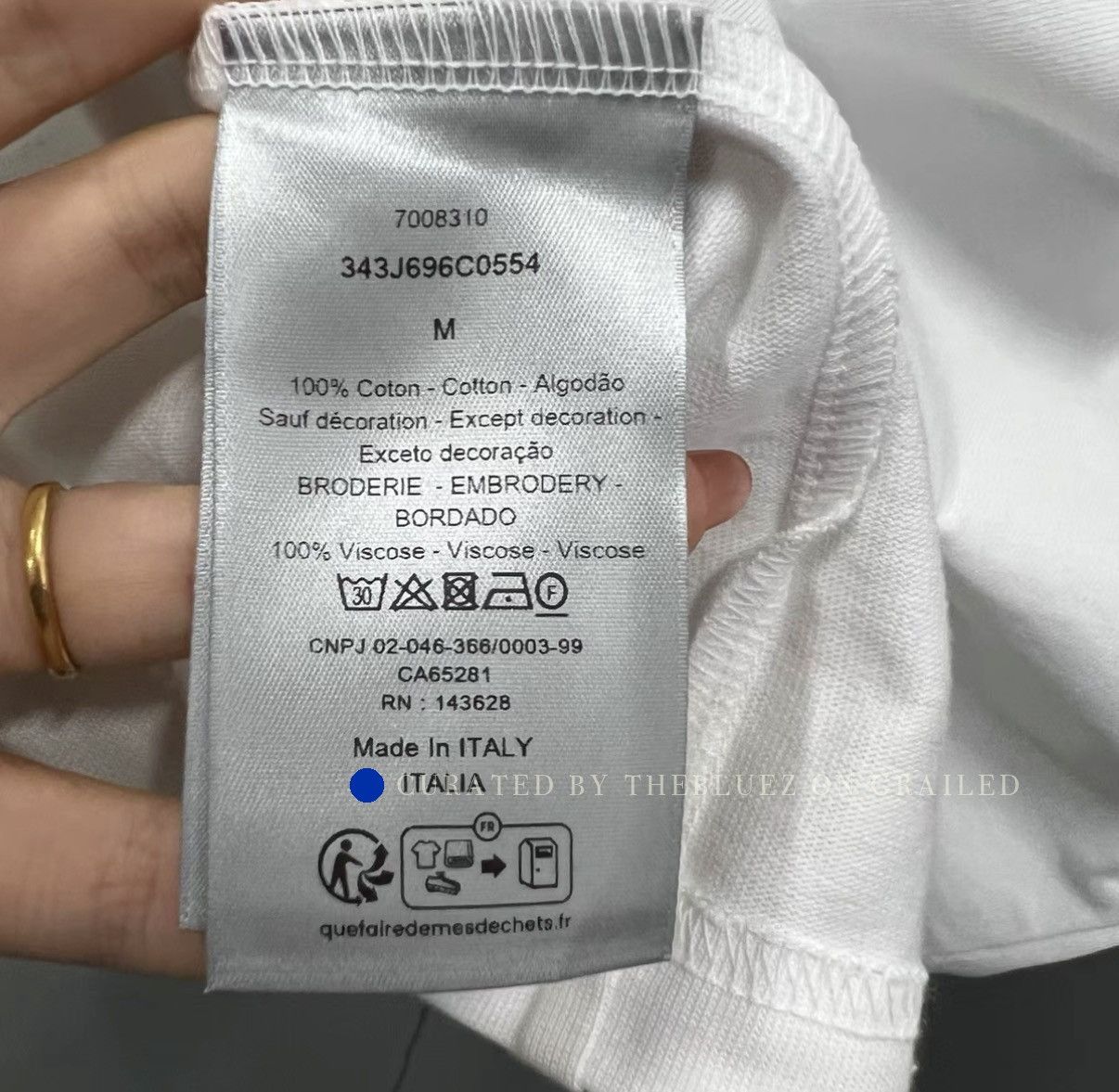 Dior Minimalist Logo Embroidered White Tee Size US M / EU 48-50 / 2 - 4 Thumbnail