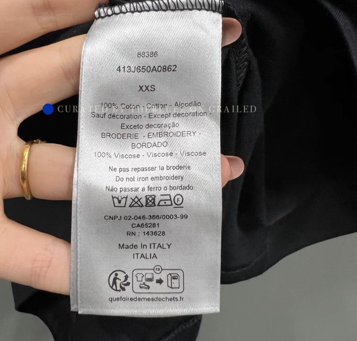 Dior Mini Logo Embroidered Black T-Shirt in XXS Size US XXS / EU 40 - 3 Thumbnail