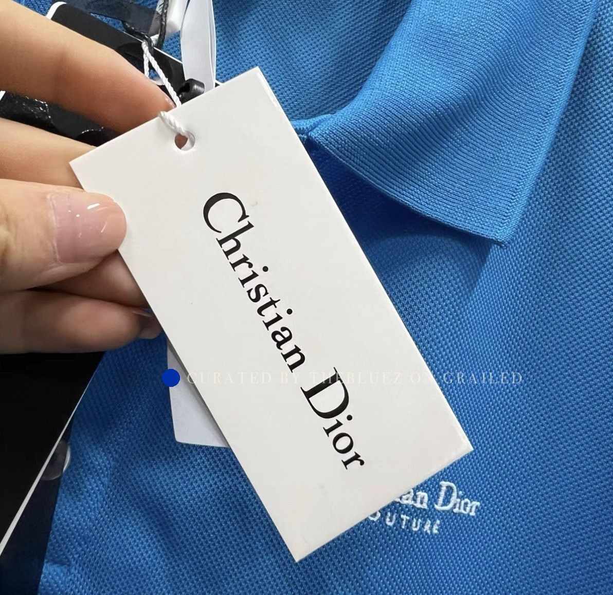 Dior Blue Logo Embroidered Long Sleeve Polo Size US M / EU 48-50 / 2 - 5 Thumbnail