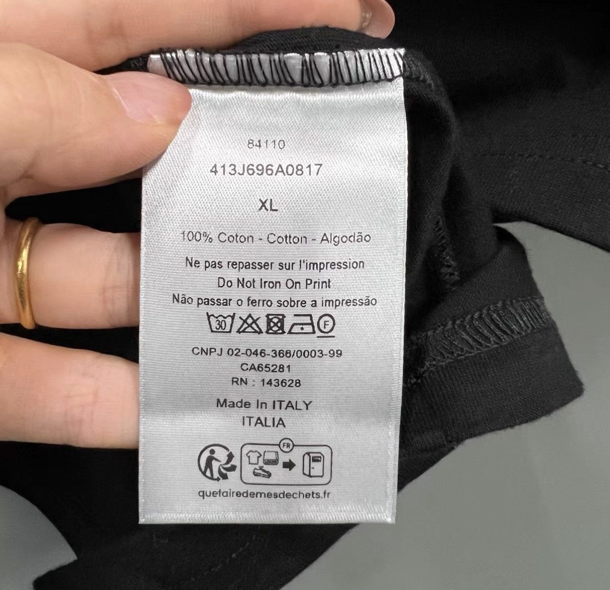 Dior Black Logo Print Short Sleeve T-Shirt Size US XL / EU 56 / 4 - 5 Thumbnail