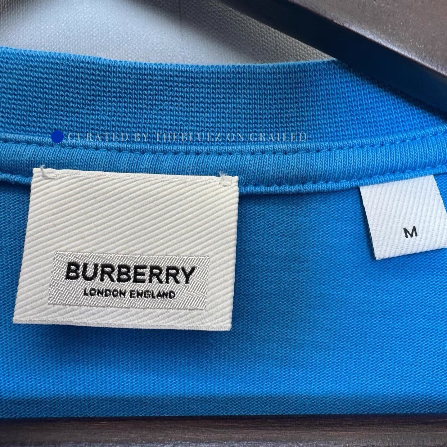 Burberry Blue Flocked Knight Logo Short Sleeve Tee Size US M / EU 48-50 / 2 - 3 Thumbnail