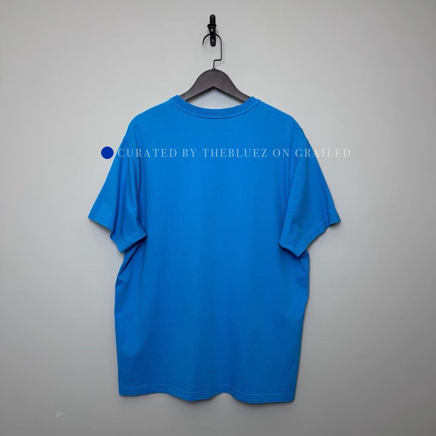 Burberry Blue Flocked Knight Logo Short Sleeve Tee Size US M / EU 48-50 / 2 - 2 Thumbnail