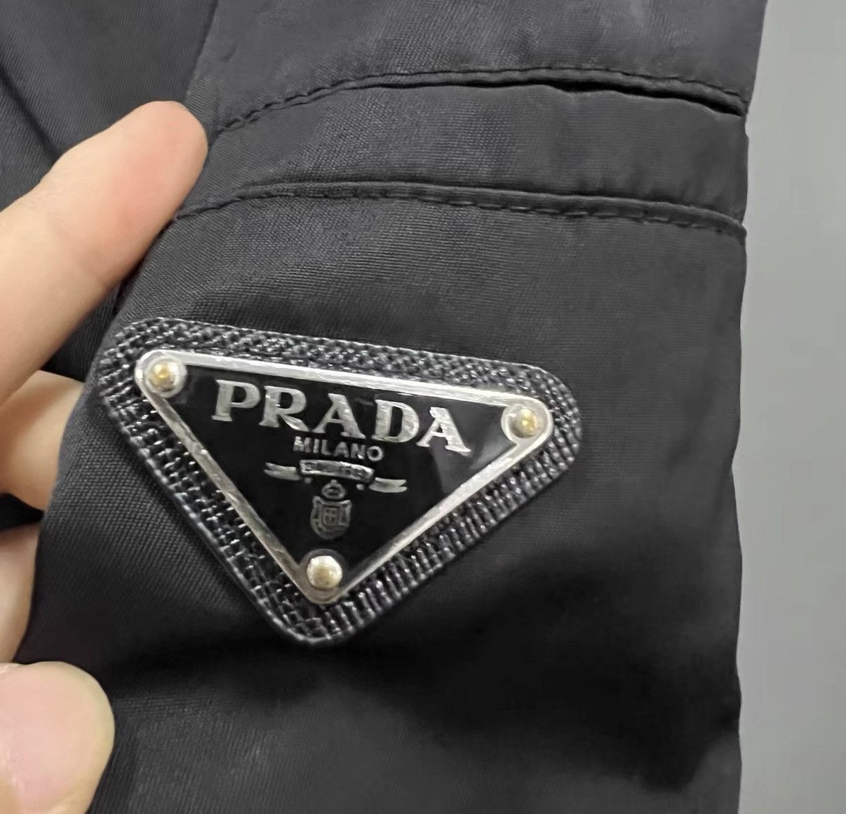 Prada Black Nylon Triangle Logo Shorts Size US 36 / EU 52 - 3 Thumbnail