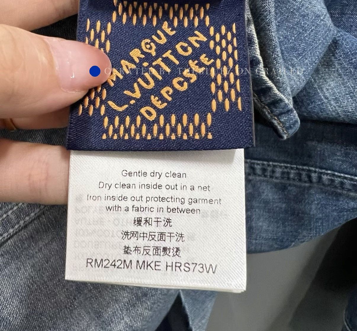Louis Vuitton Denim Shirt with Studded Logo Size US XS / EU 42 / 0 - 3 Thumbnail