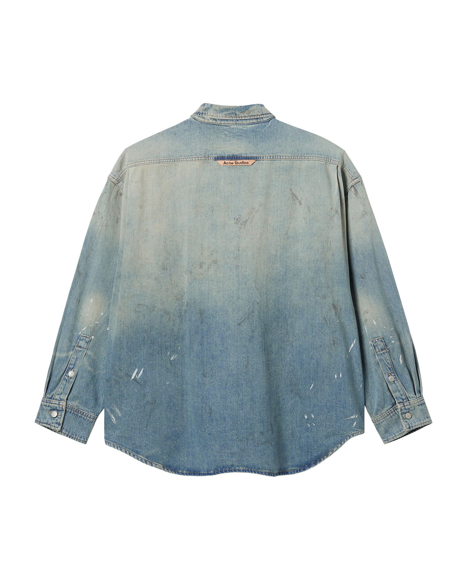 Acne Studios Acne Studios Splatter Distressed Design Denim Shirt Size US XXL / EU 58 / 5 - 6 Thumbnail