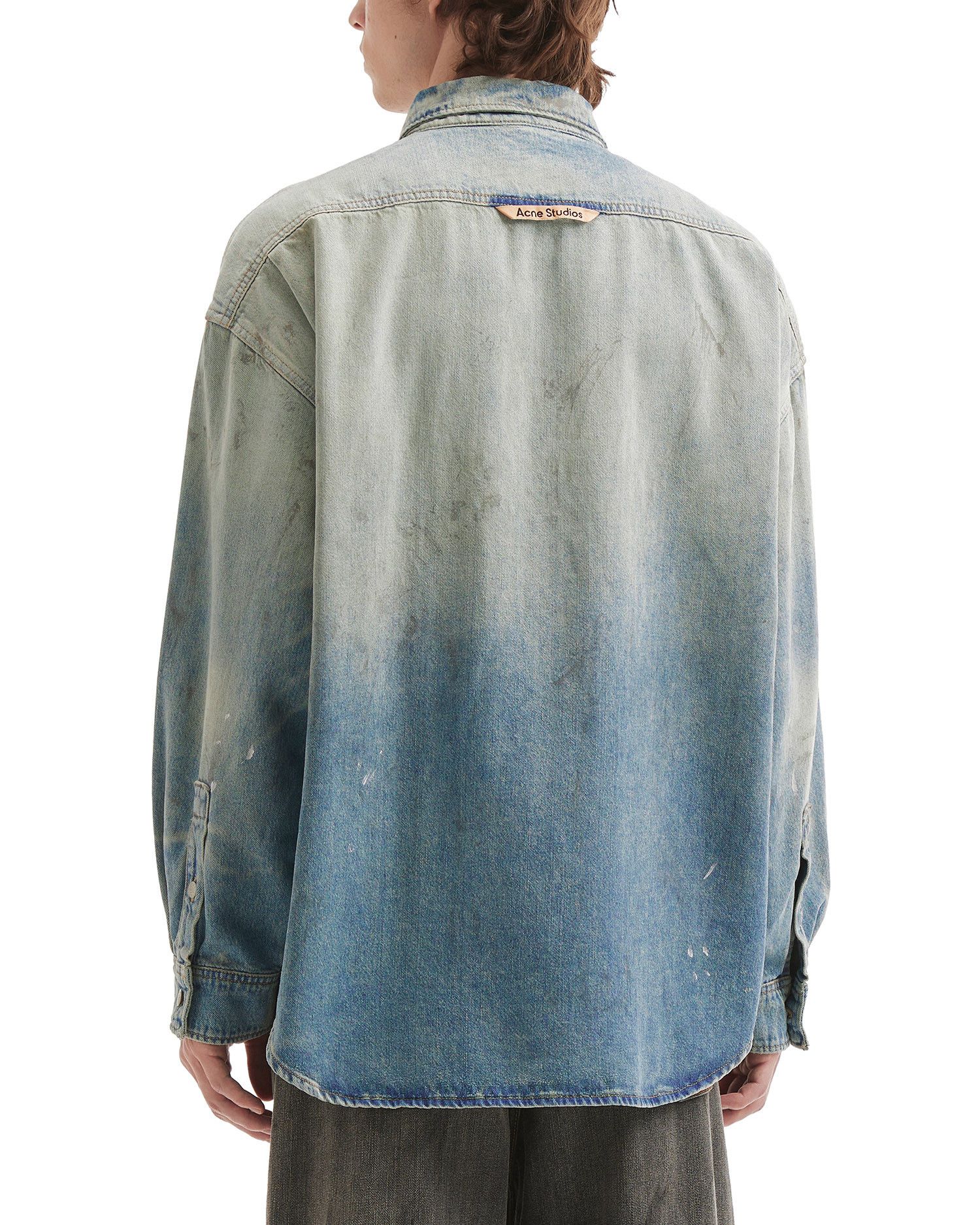 Acne Studios Acne Studios Splatter Distressed Design Denim Shirt Size US L / EU 52-54 / 3 - 4 Thumbnail