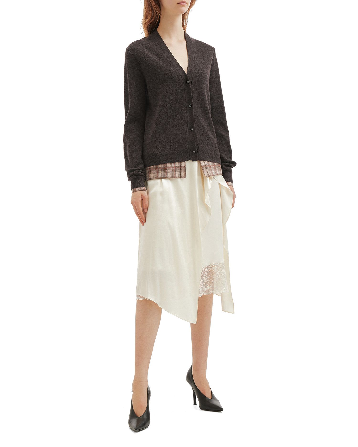 Acne Studios Acne Studios Plaid Spliced Knit Cardigan Size XS / US 0-2 / IT 36-38 - 2 Thumbnail