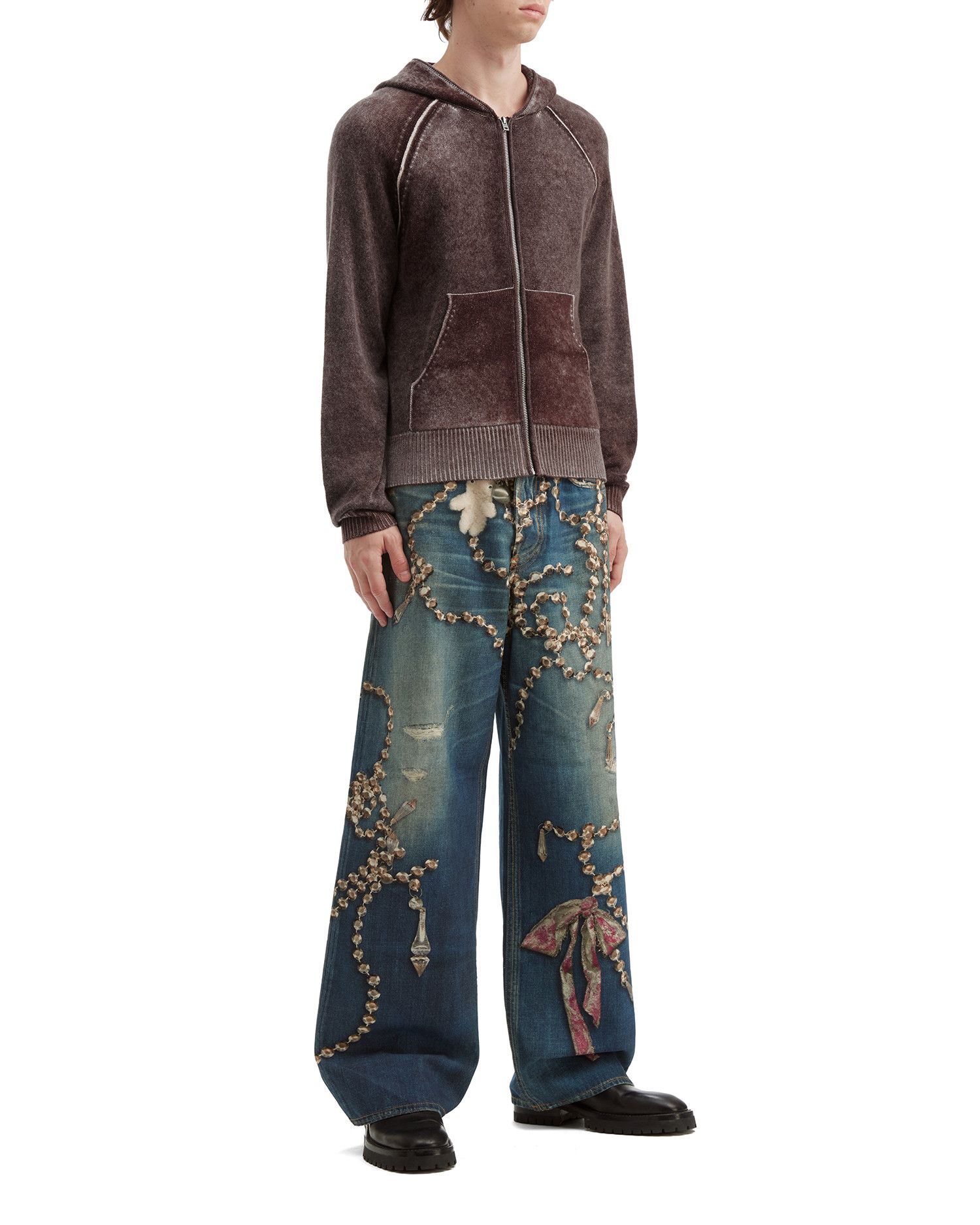 Acne Studios Acne Studios Faded Effect Hooded Zipper Knitwear Size US M / EU 48-50 / 2 - 2 Thumbnail