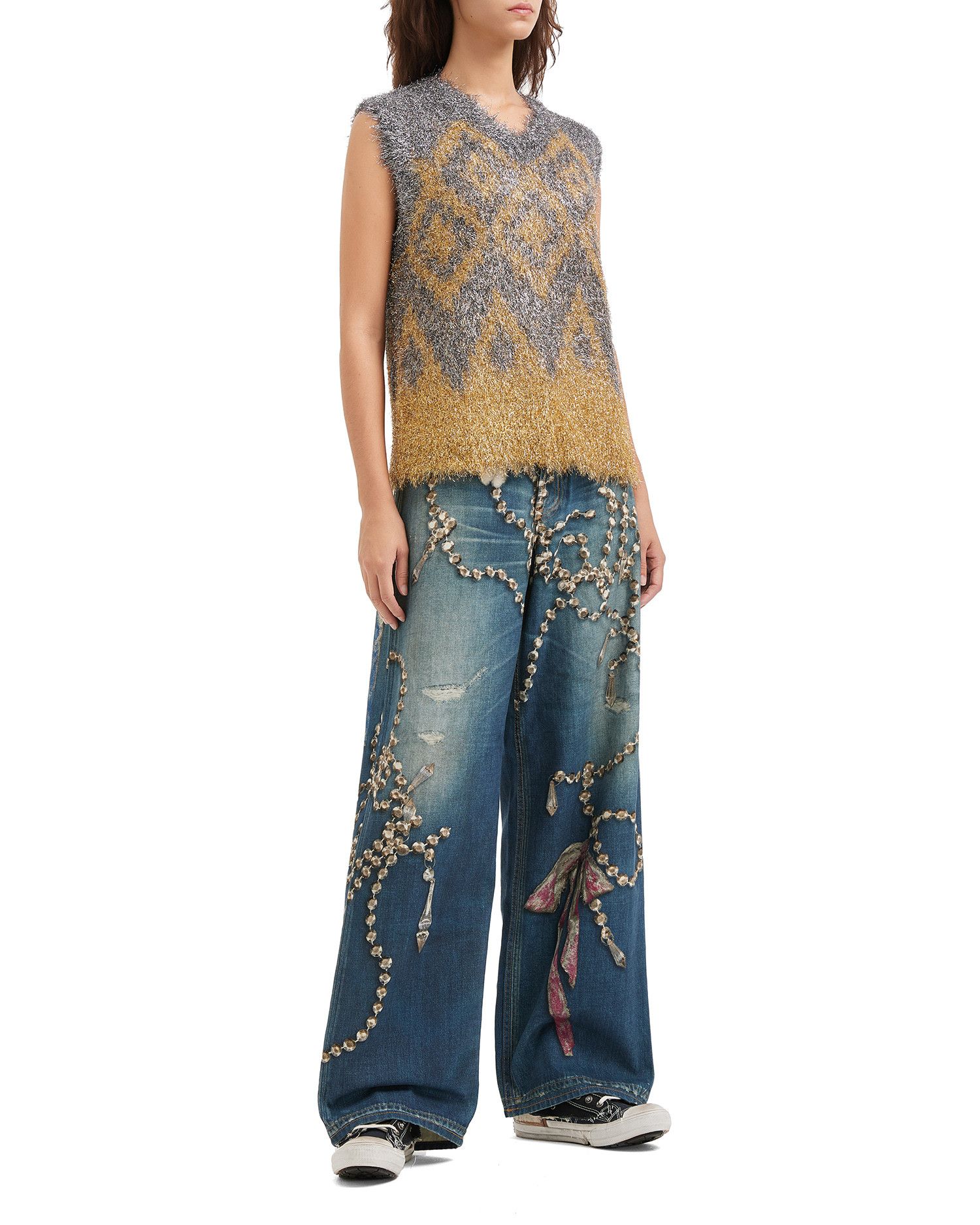 Acne Studios Acne Studios Chain Pattern Print Jeans Size 24" / US 00 / IT 34 - 2 Thumbnail