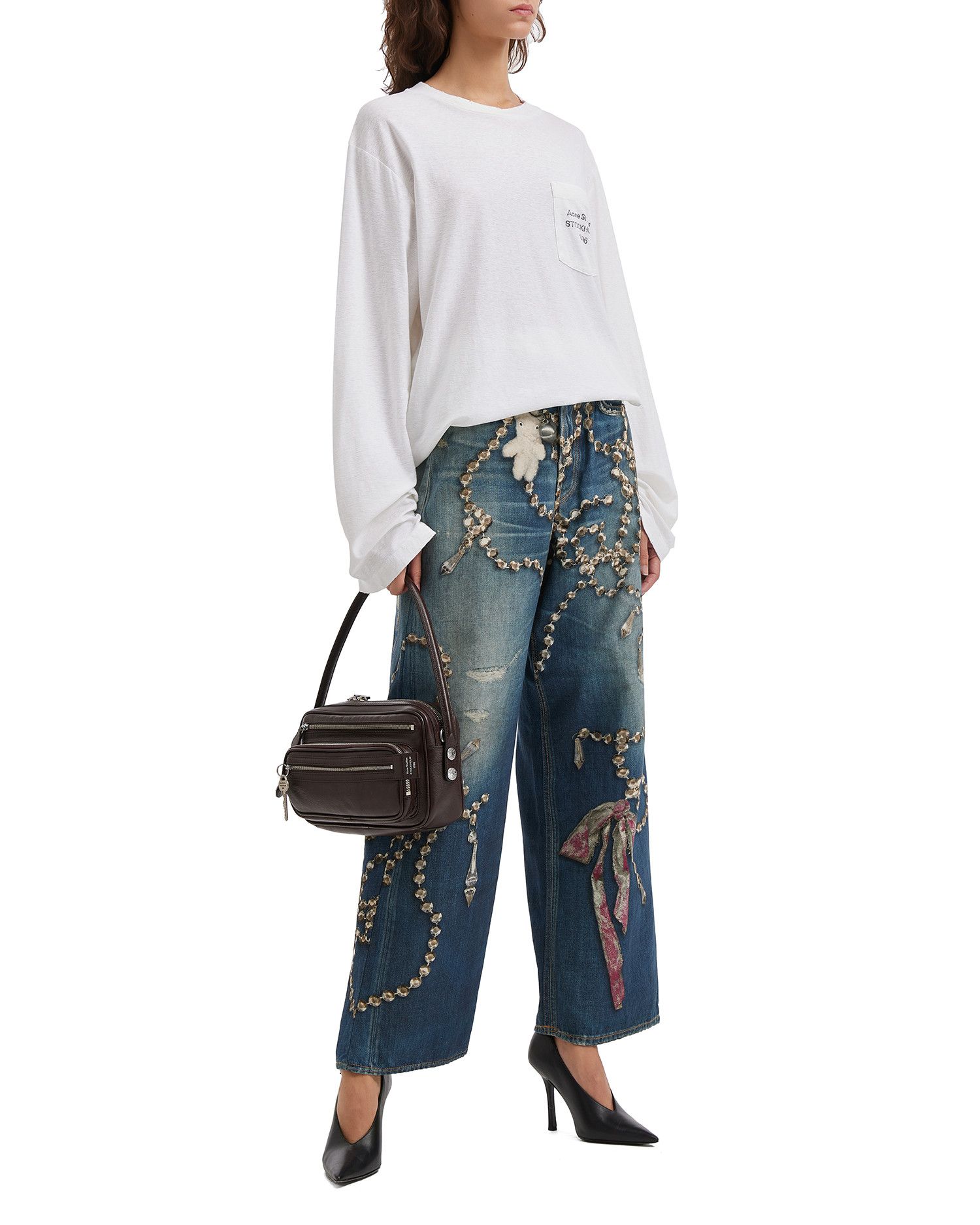Acne Studios Acne Studios Chain Pattern Print Jeans Size 22" - 2 Thumbnail