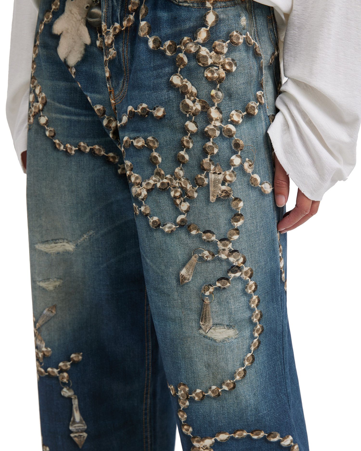 Acne Studios Acne Studios Chain Pattern Print Jeans Size 22" - 5 Thumbnail