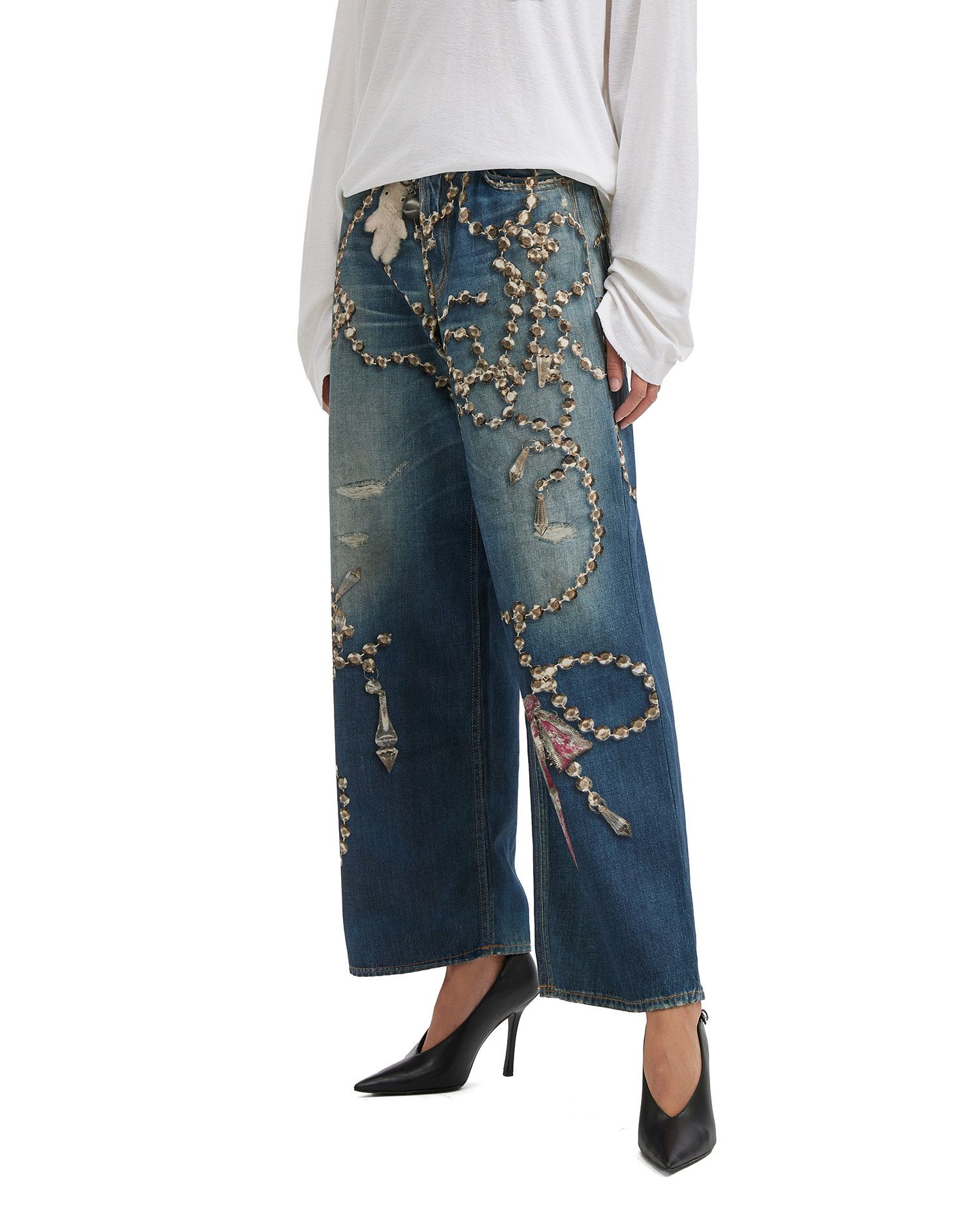 Acne Studios Acne Studios Chain Pattern Print Jeans Size 22" - 3 Thumbnail