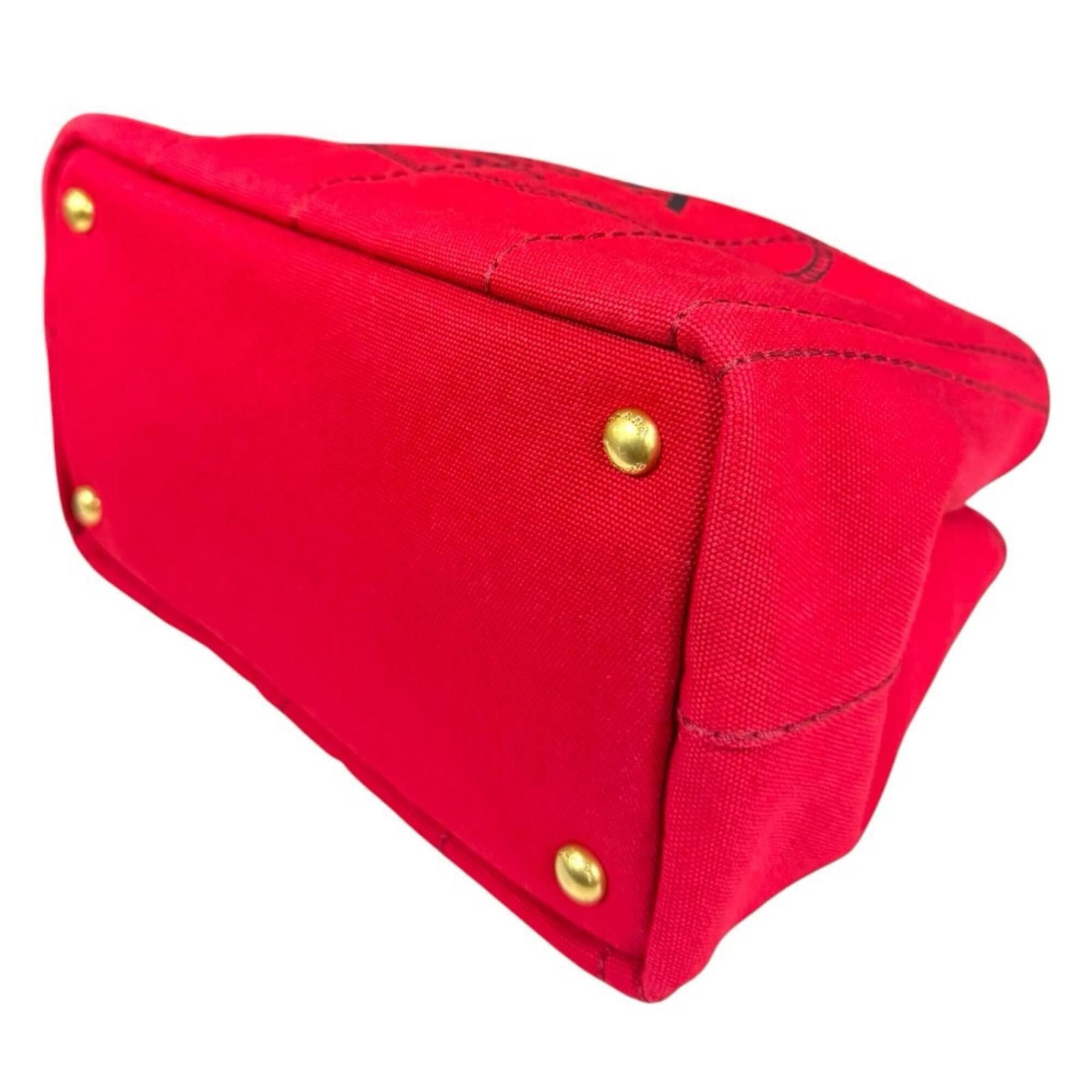 Prada Prada Canapa Tote SS Shoulder Bag, Canvas B2439G Red, Women's, PRADA 2-way Size ONE SIZE - 7 Thumbnail