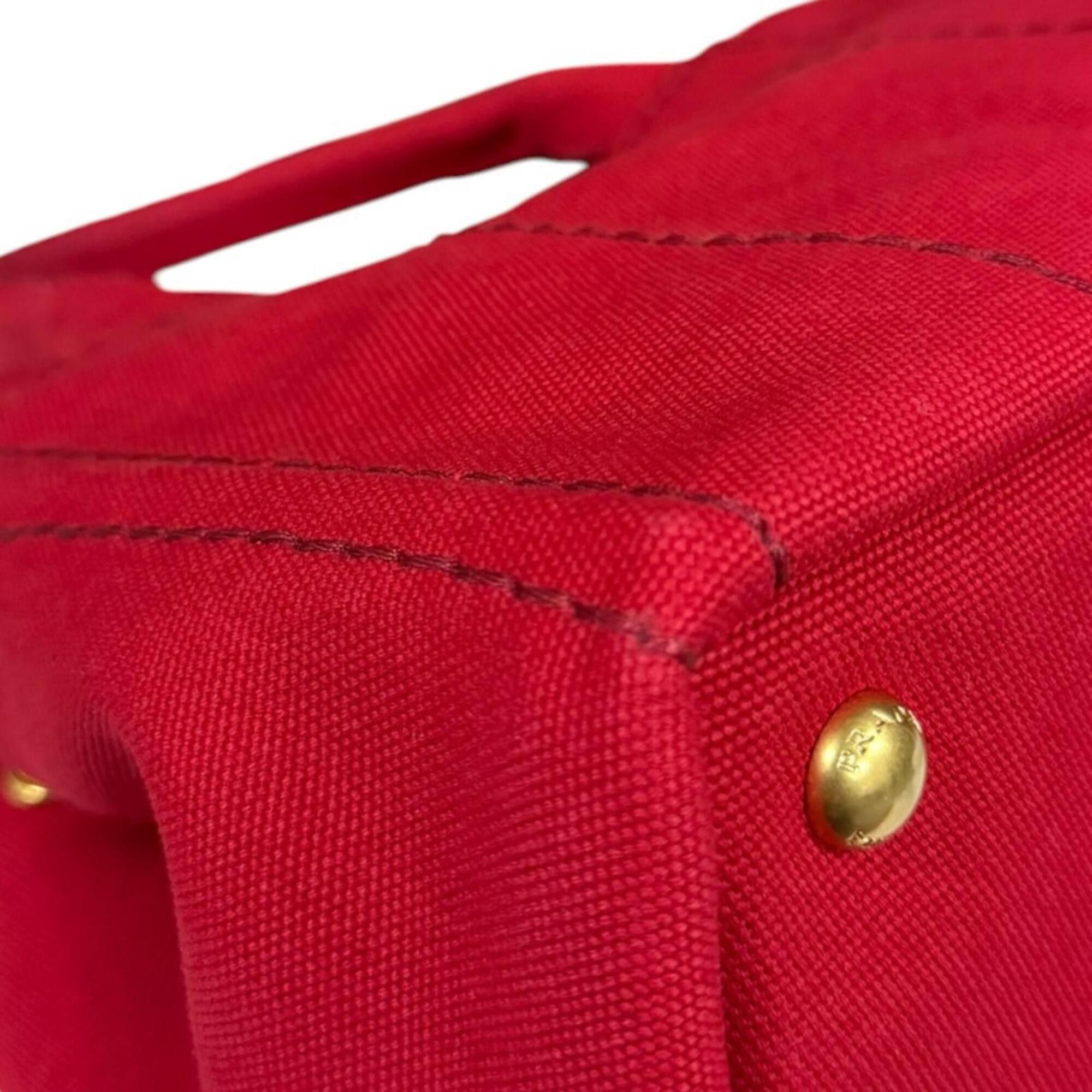Prada Prada Canapa Tote SS Shoulder Bag, Canvas B2439G Red, Women's, PRADA 2-way Size ONE SIZE - 16 Thumbnail
