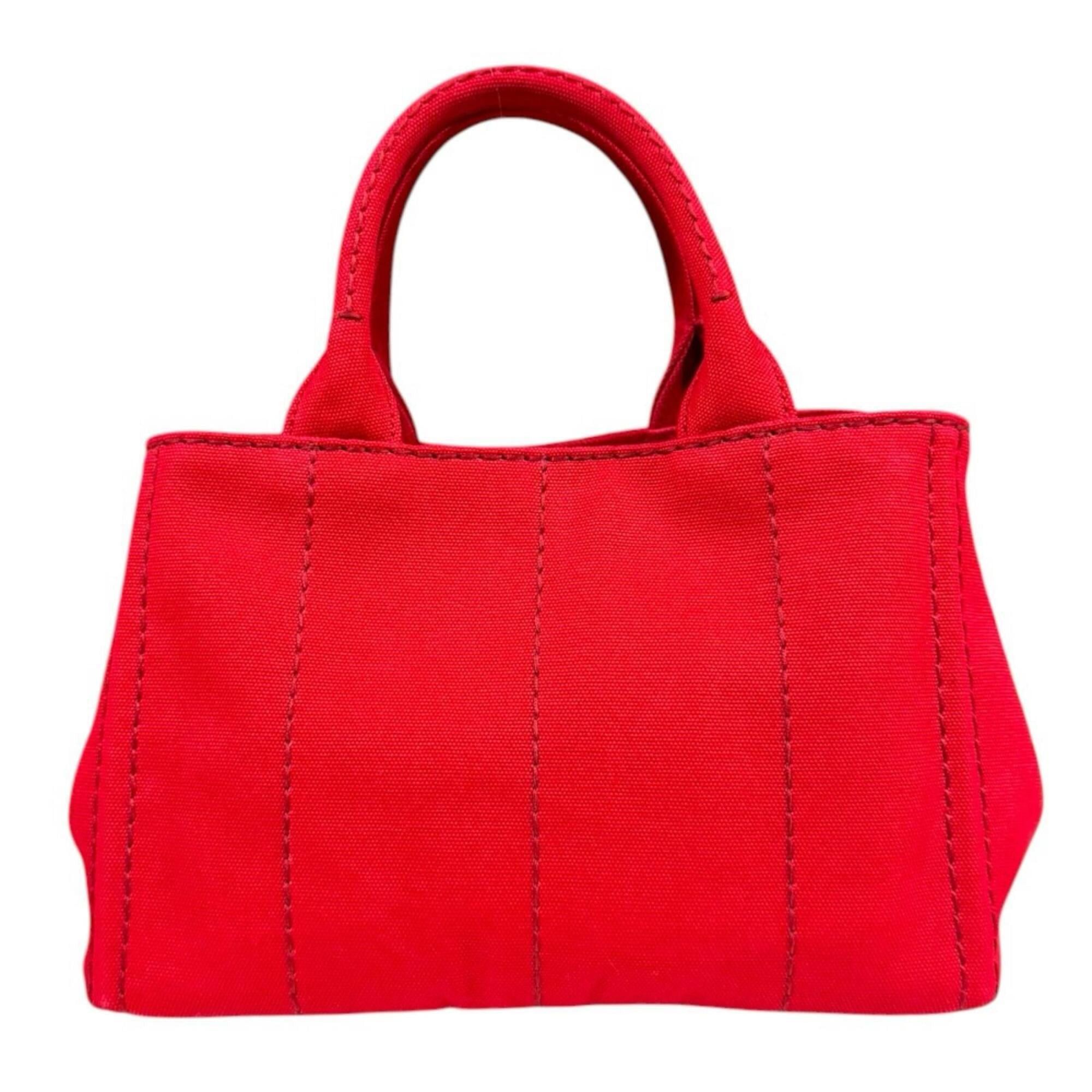 Prada Prada Canapa Tote SS Shoulder Bag, Canvas B2439G Red, Women's, PRADA 2-way Size ONE SIZE - 3 Thumbnail