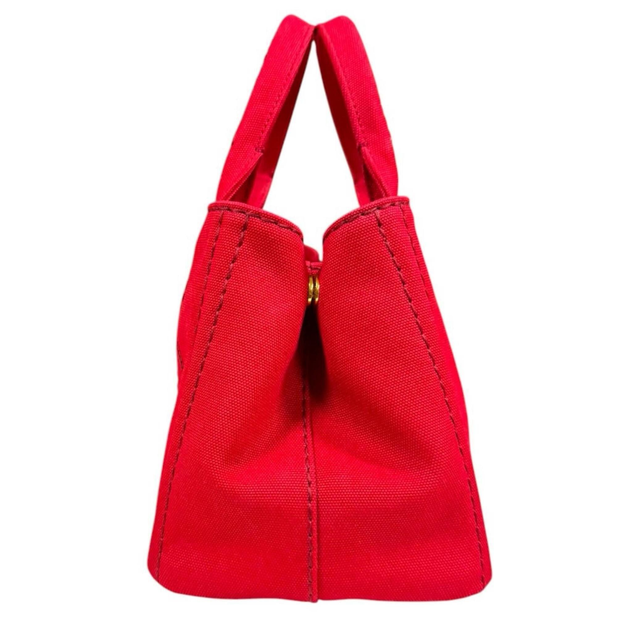 Prada Prada Canapa Tote SS Shoulder Bag, Canvas B2439G Red, Women's, PRADA 2-way Size ONE SIZE - 5 Thumbnail