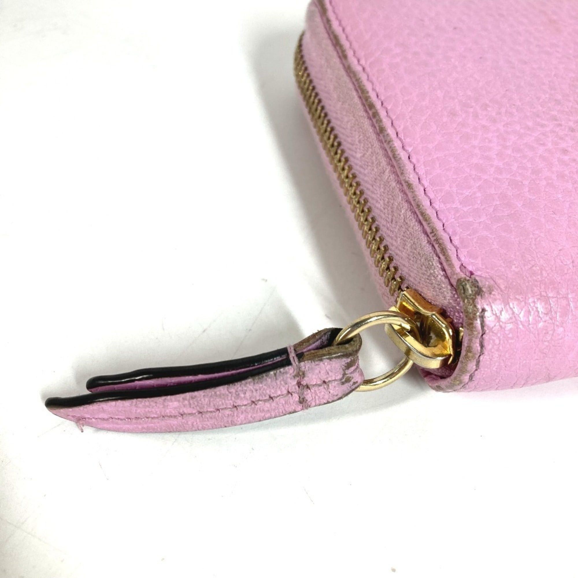 Gucci GUCCI 499337 BOSCO Long Wallet, Round Zipper, Leather, Men's/Women's, Pink Size ONE SIZE - 13 Thumbnail