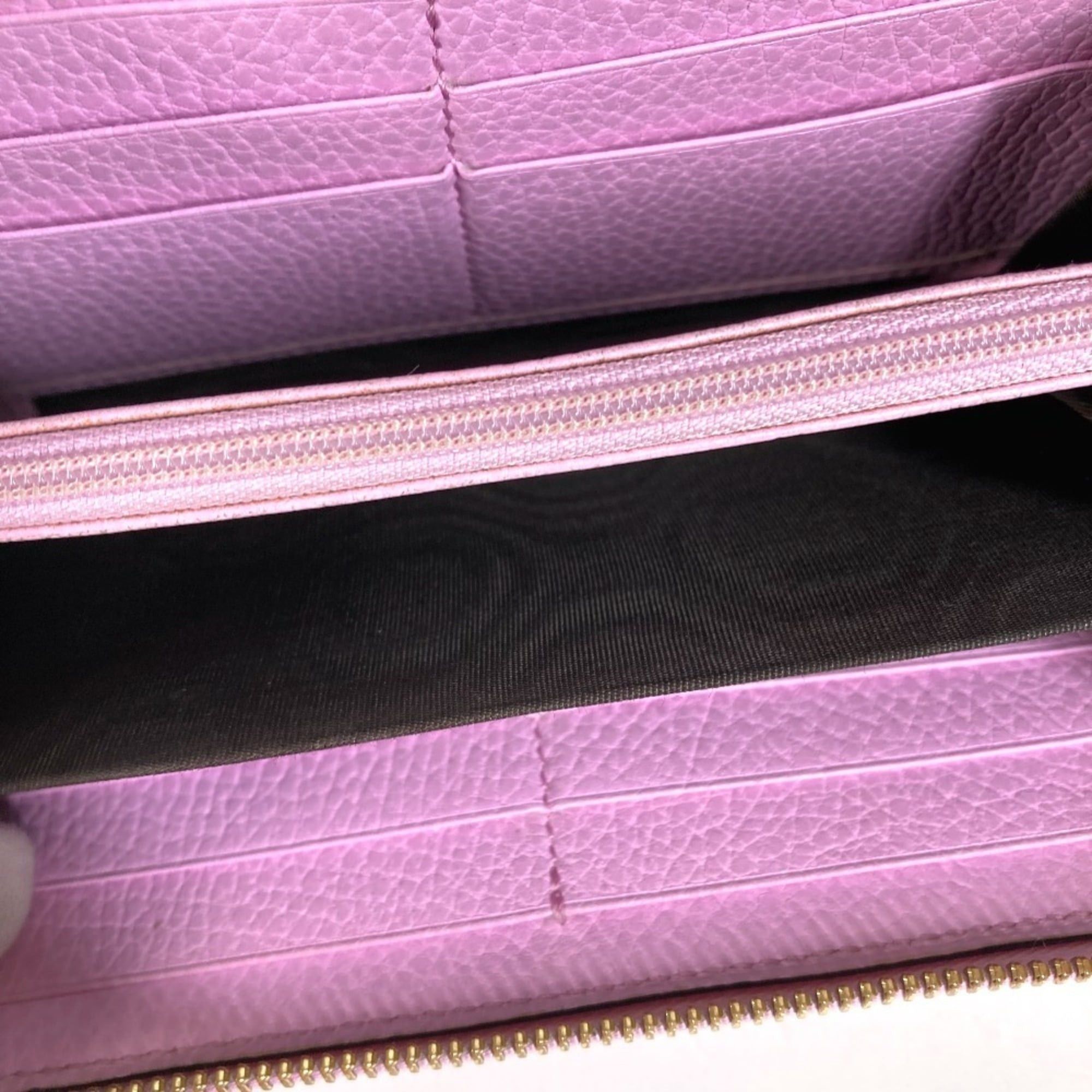 Gucci GUCCI 499337 BOSCO Long Wallet, Round Zipper, Leather, Men's/Women's, Pink Size ONE SIZE - 6 Thumbnail
