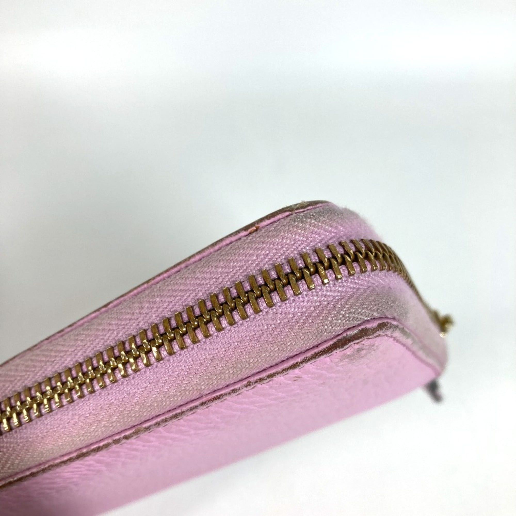 Gucci GUCCI 499337 BOSCO Long Wallet, Round Zipper, Leather, Men's/Women's, Pink Size ONE SIZE - 2 Thumbnail