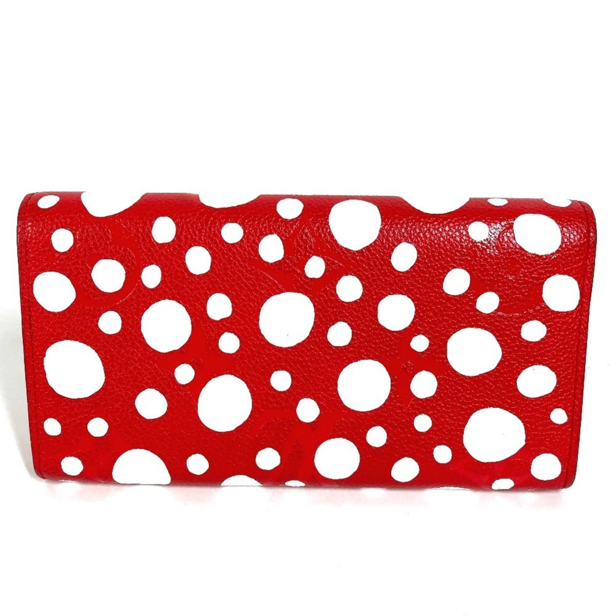 Louis Vuitton Louis Vuitton Monogram LV x YK Yayoi Kusama Portefeuille Sarah NM Polka Dot Bi-fold Flap Long Wallet Leather Men's Women's Red Size ONE SIZE - 2 Thumbnail