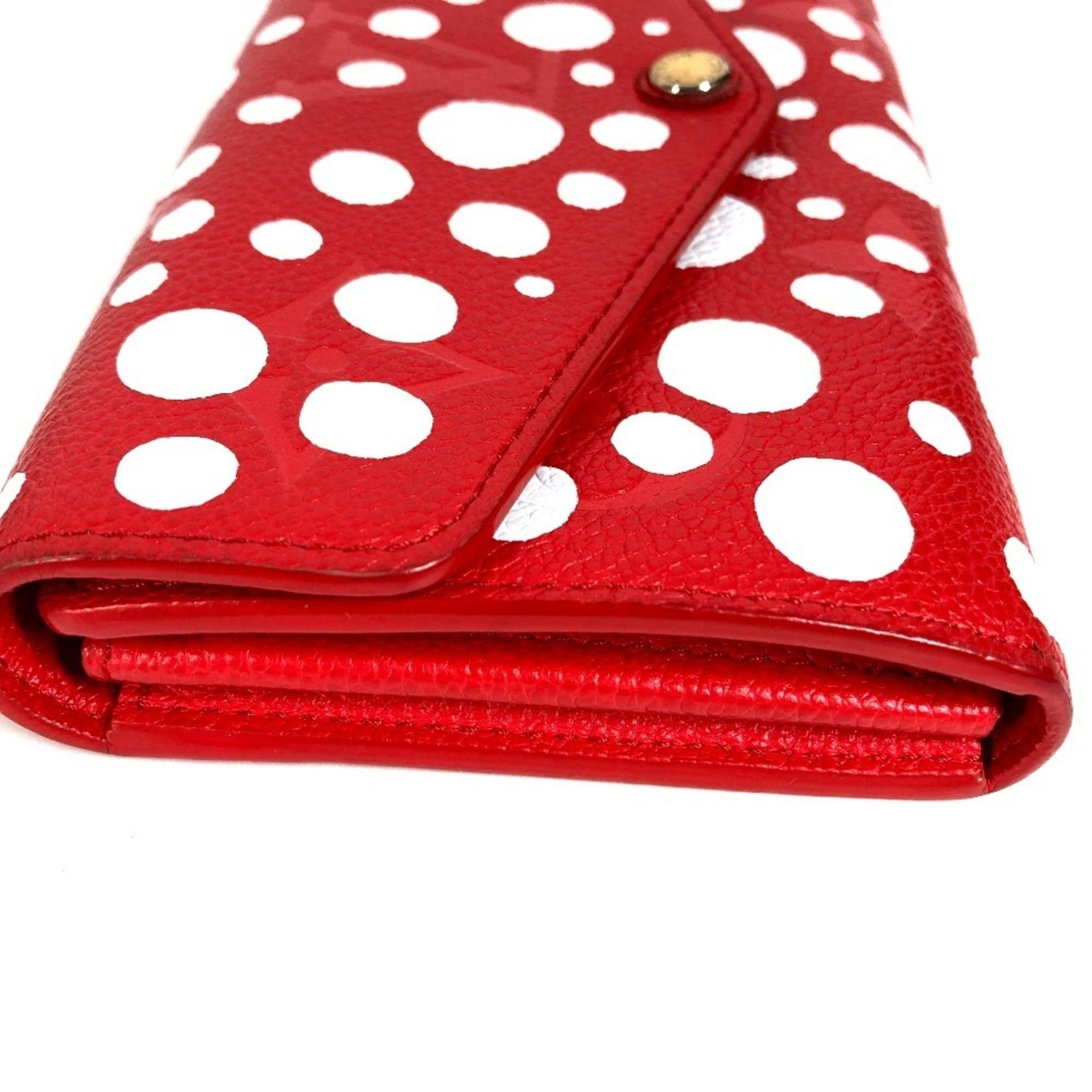 Louis Vuitton Louis Vuitton Monogram LV x YK Yayoi Kusama Portefeuille Sarah NM Polka Dot Bi-fold Flap Long Wallet Leather Men's Women's Red Size ONE SIZE - 3 Thumbnail