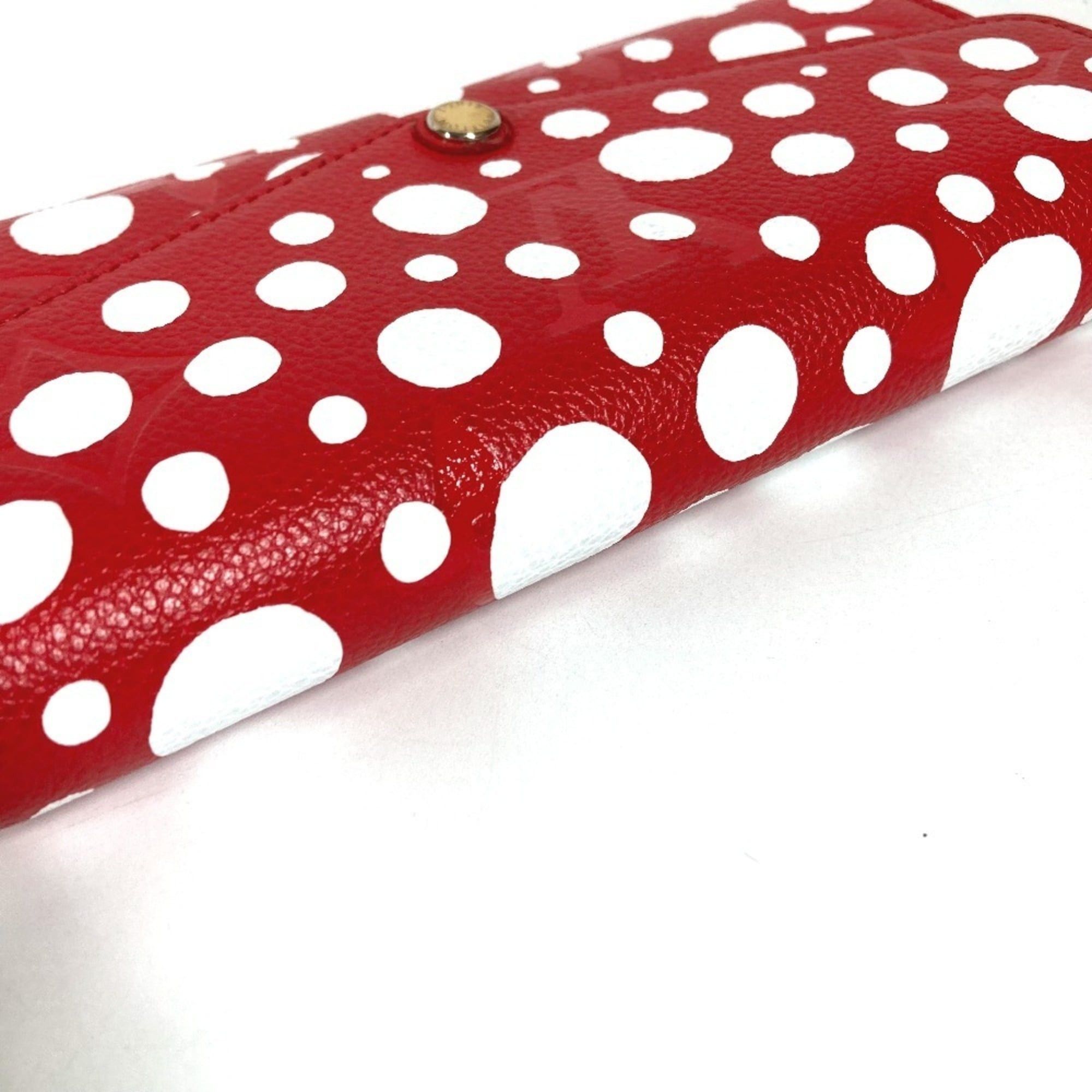Louis Vuitton Louis Vuitton Monogram LV x YK Yayoi Kusama Portefeuille Sarah NM Polka Dot Bi-fold Flap Long Wallet Leather Men's Women's Red Size ONE SIZE - 6 Thumbnail