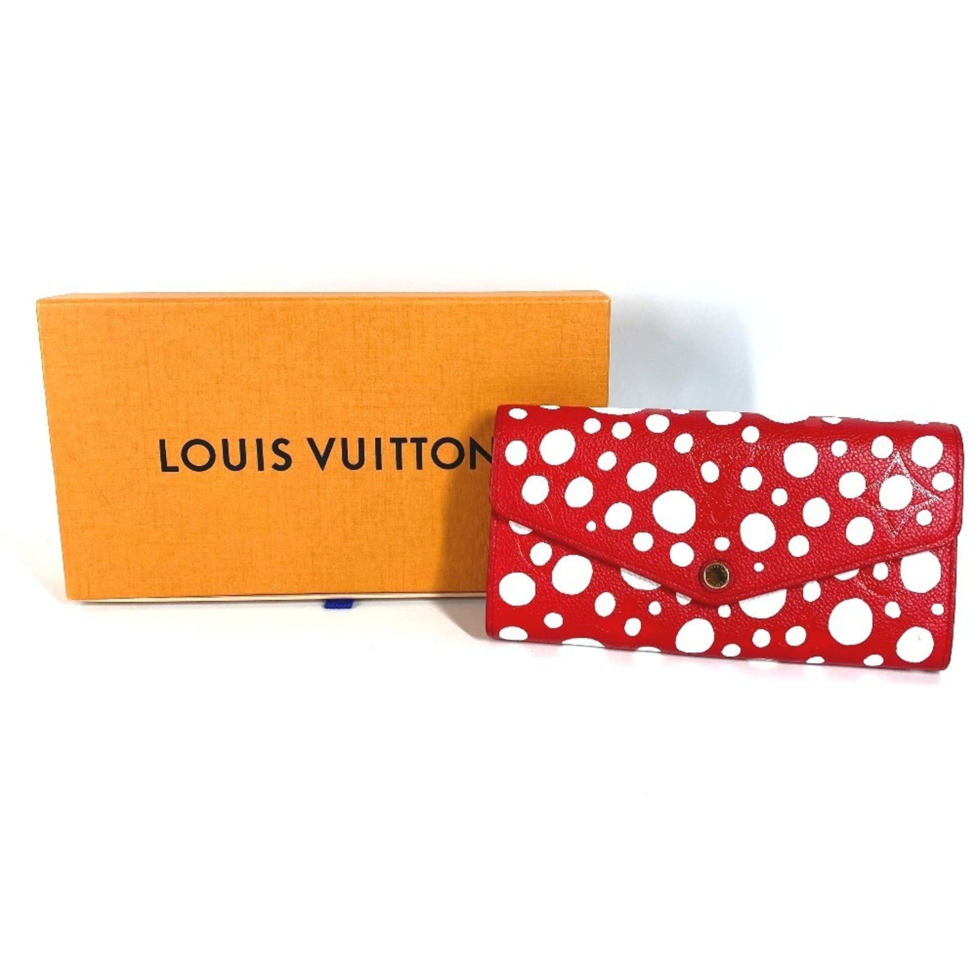 Louis Vuitton Louis Vuitton Monogram LV x YK Yayoi Kusama Portefeuille Sarah NM Polka Dot Bi-fold Flap Long Wallet Leather Men's Women's Red Size ONE SIZE - 14 Thumbnail