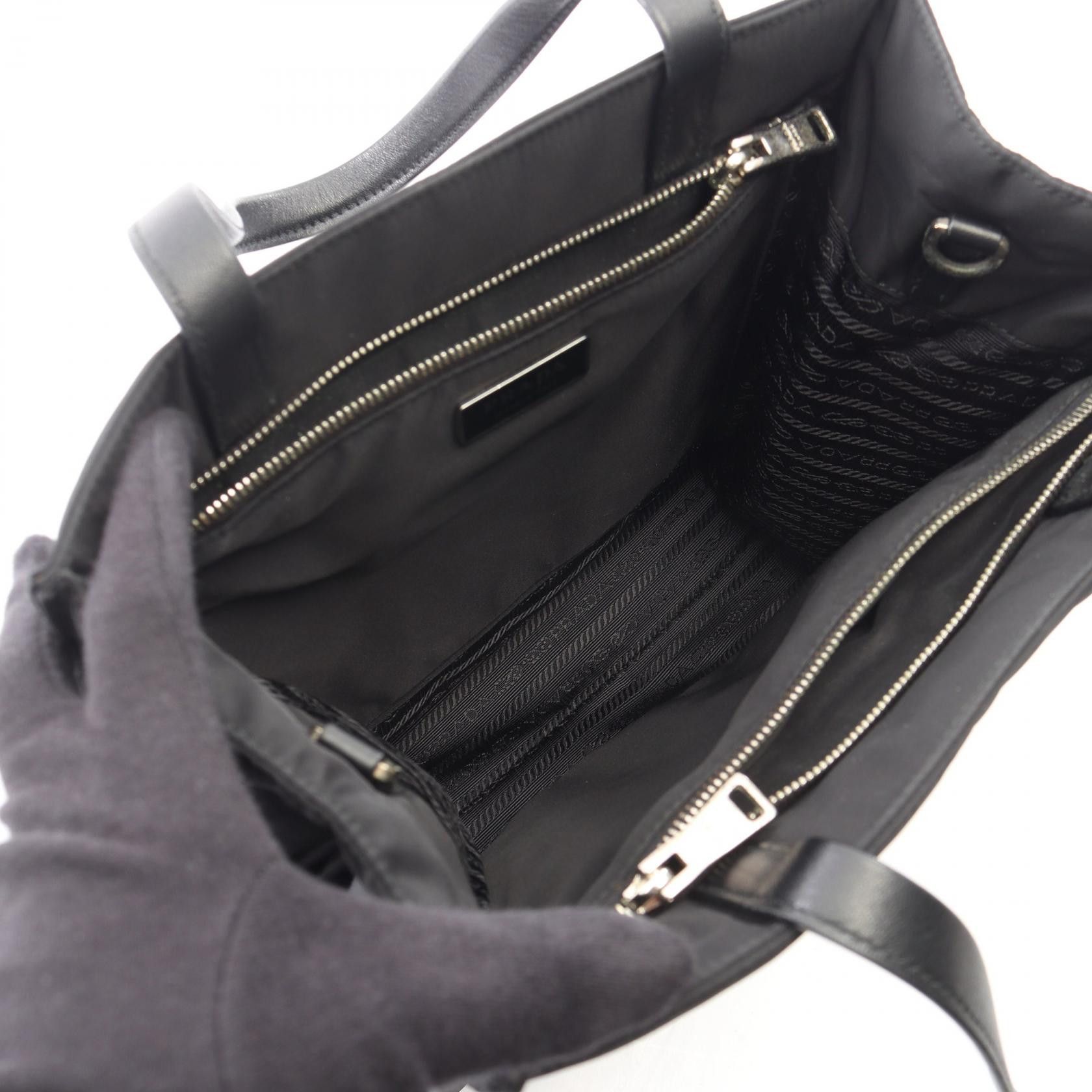 Prada Prada Prada Re-Nylon Nylon Leather Tote Bag Leather Tote Bag 1BG426 DUTY FREE for USA Size ONE SIZE - 3 Thumbnail