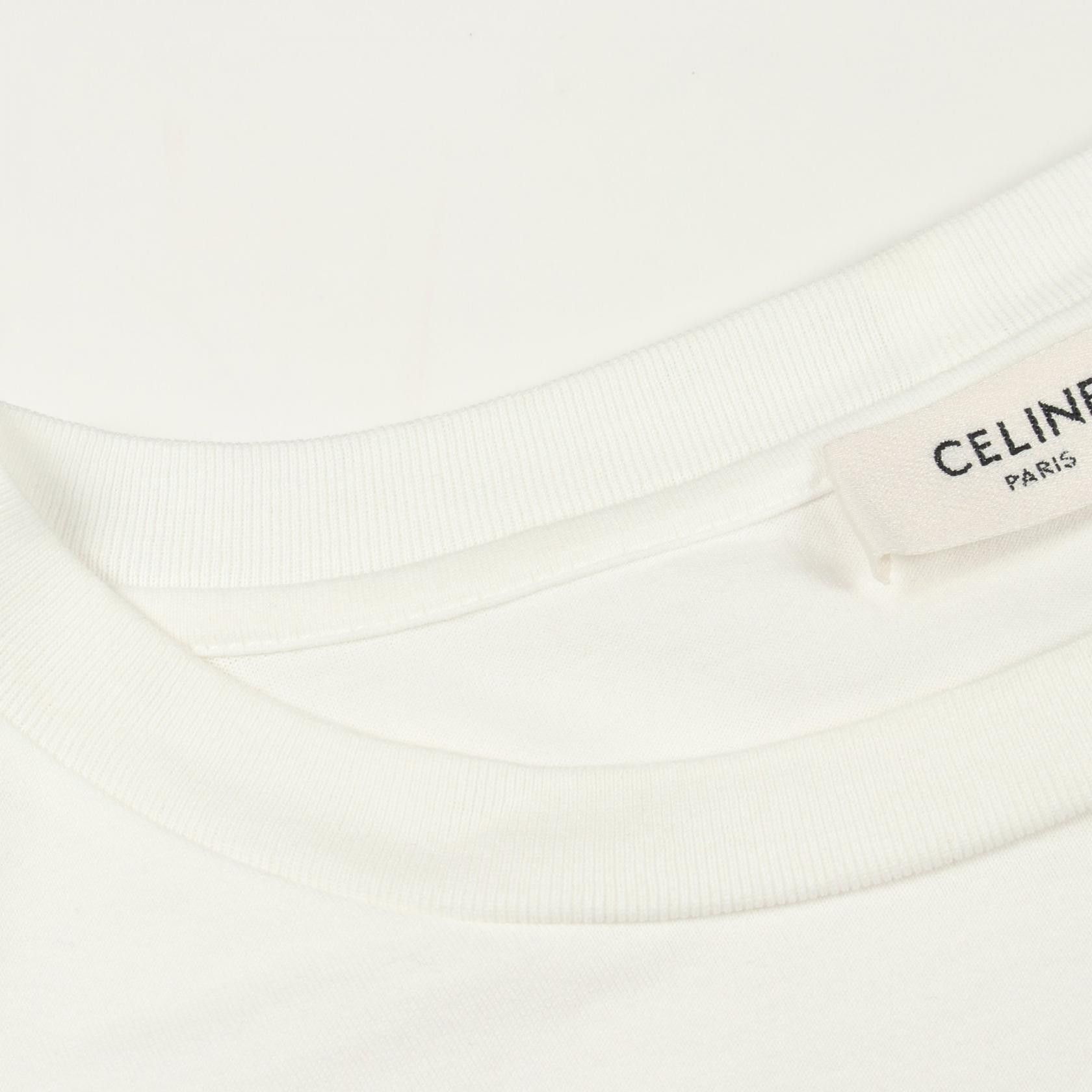 Celine Celine CELINE Logo Print Mesh Trim Leopard Cotton T Shirt Textile T-Shirts 2X50A671Q DUTY FREE for USA Size ONE SIZE - 5 Thumbnail