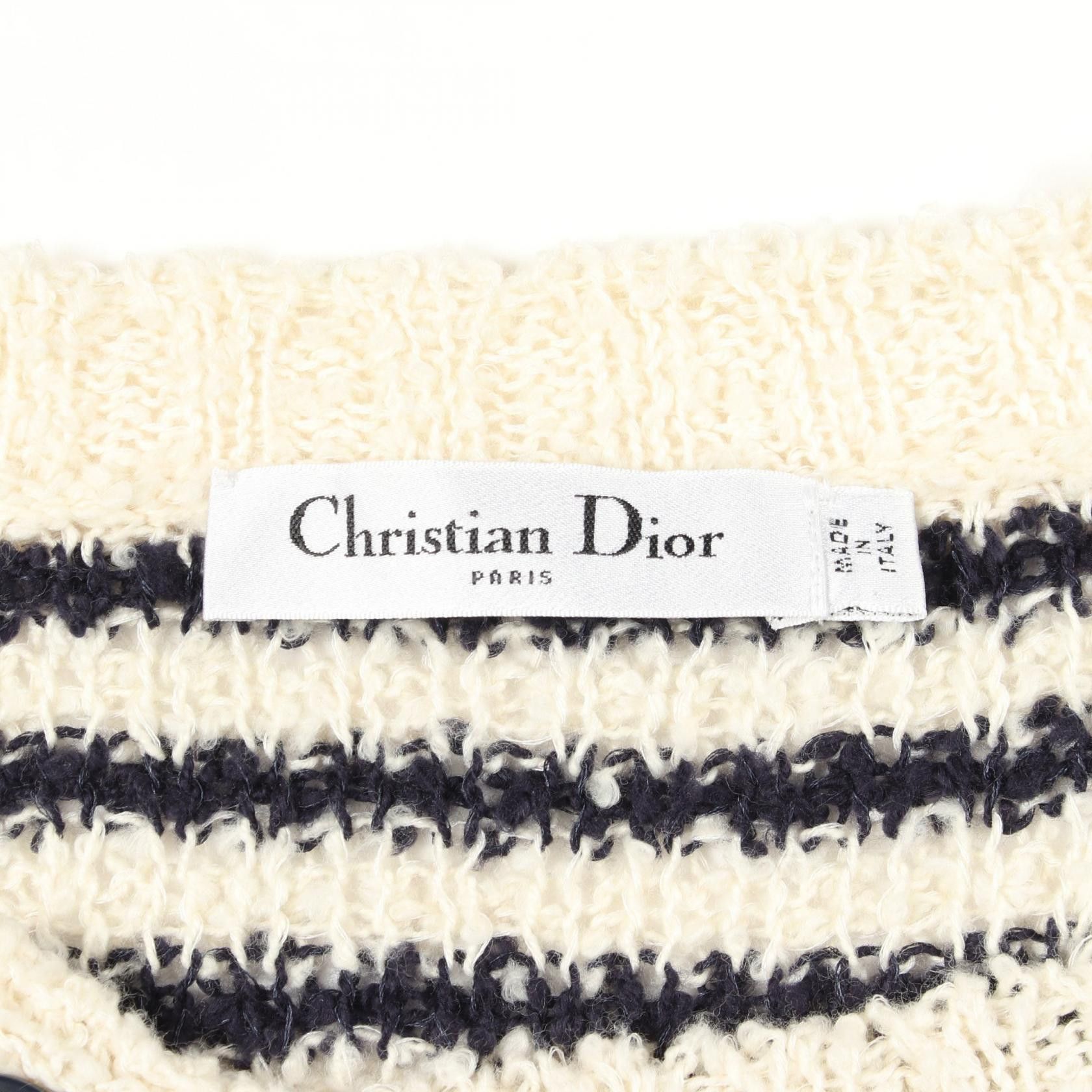 Dior Dior Dior Mariniere Cotton Silk Knit Top Textile Tops 524S24A7026 DUTY FREE for USA Size ONE SIZE - 3 Thumbnail