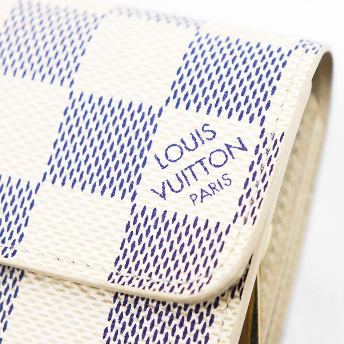Louis Vuitton Louis Vuitton Louis Vuitton Portefeuille Joy Damier Azur Wallet Textile Short Wallet N60030 DUTY FREE for USA Size ONE SIZE - 3 Thumbnail