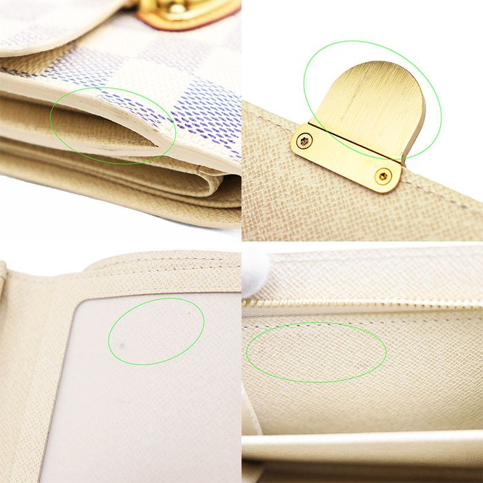 Louis Vuitton Louis Vuitton Louis Vuitton Portefeuille Joy Damier Azur Wallet Textile Short Wallet N60030 DUTY FREE for USA Size ONE SIZE - 4 Thumbnail