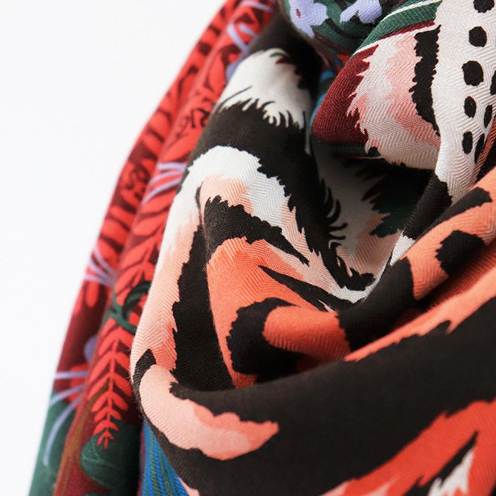 Hermes Hermes Hermes Carre Geant140 Tyger Tyger Cashmere Silk Scarf Textile Scarf DUTY FREE for USA Size ONE SIZE - 8 Thumbnail