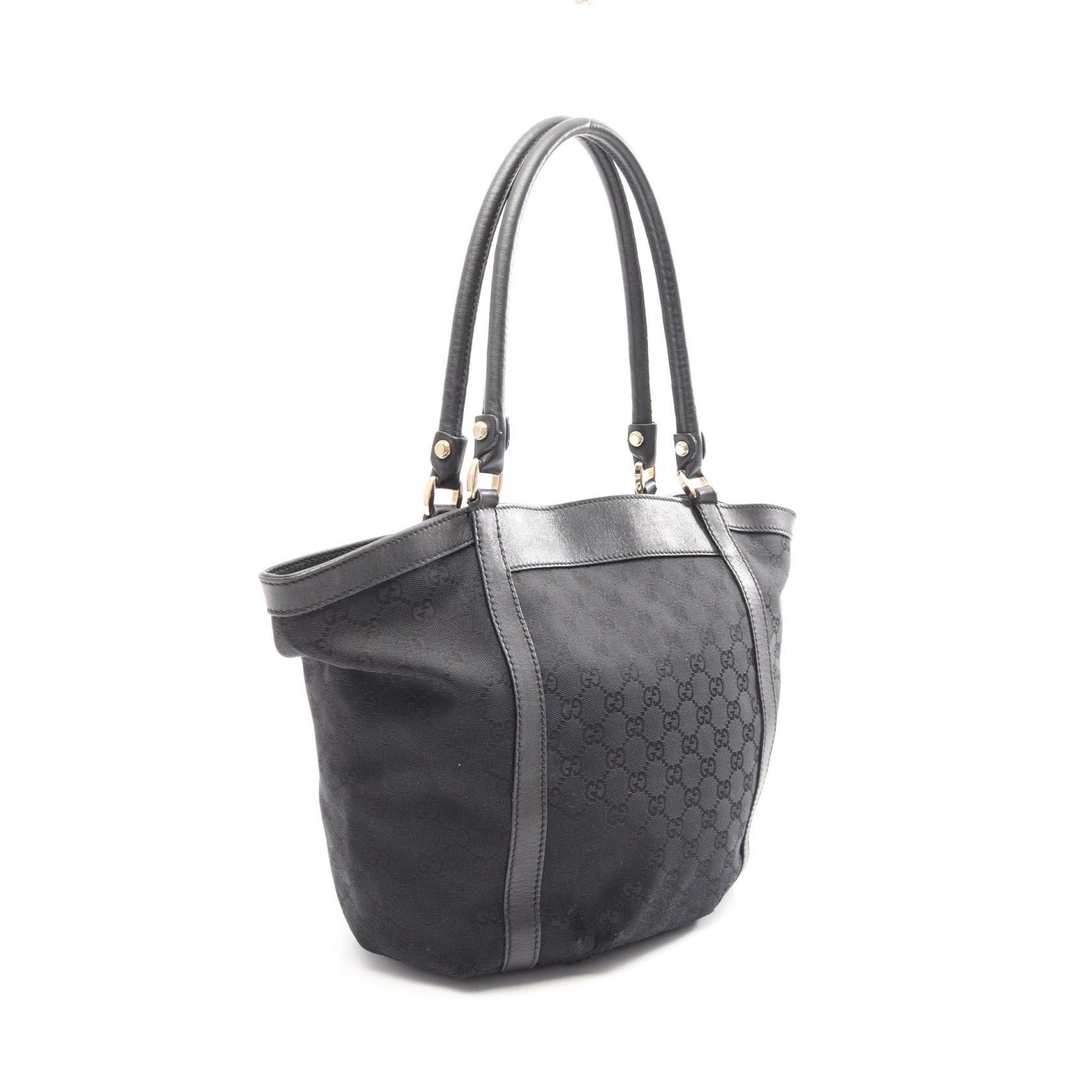 Gucci Gucci Gucci Abbey GG Canvas Tote Bag Leather Tote Bag 211982 DUTY FREE for USA Size ONE SIZE - 2 Thumbnail
