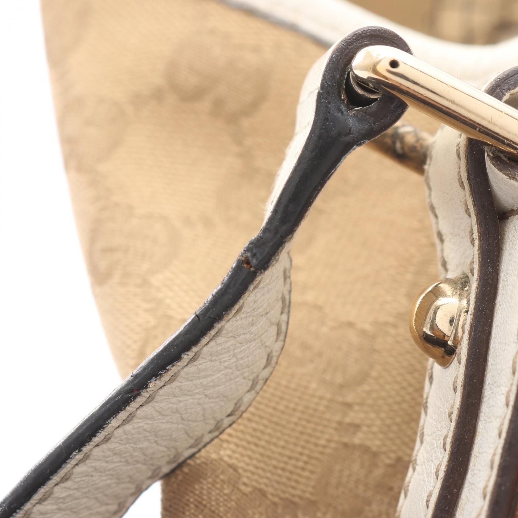 Gucci Gucci Gucci GG Canvas Tote Bag Leather Tote Bag 137396 DUTY FREE for USA Size ONE SIZE - 5 Thumbnail