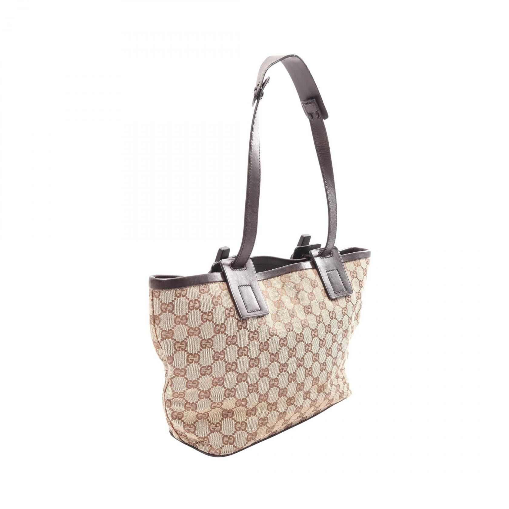 Gucci Gucci Gucci GG Canvas Tote Bag Leather Tote Bag 106241 DUTY FREE for USA Size ONE SIZE - 2 Thumbnail