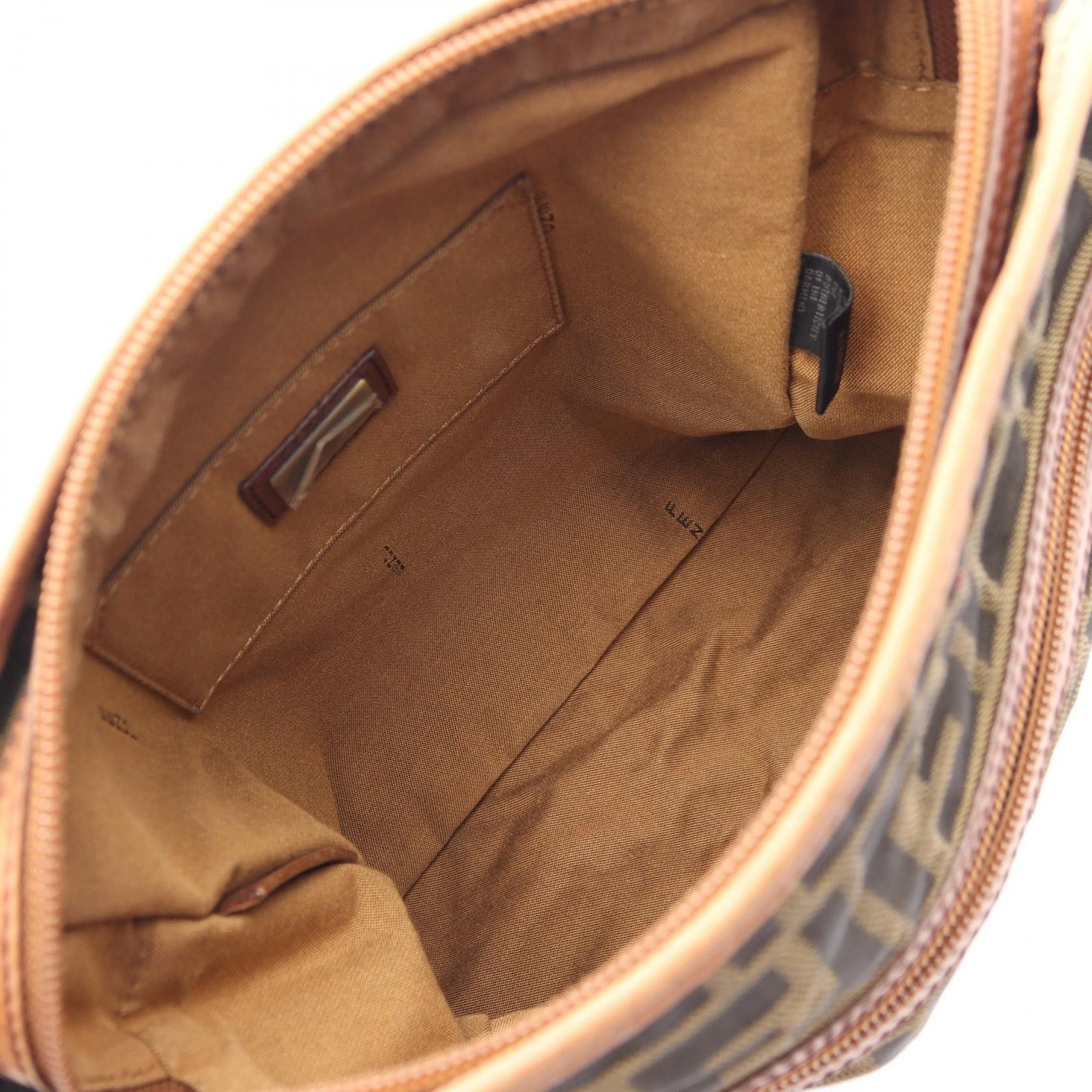 Fendi Fendi Fendi Zucca Canvas Leather Shoulder Bag Textile Shoulder Bag 7VA152 DUTY FREE for USA Size ONE SIZE - 3 Thumbnail