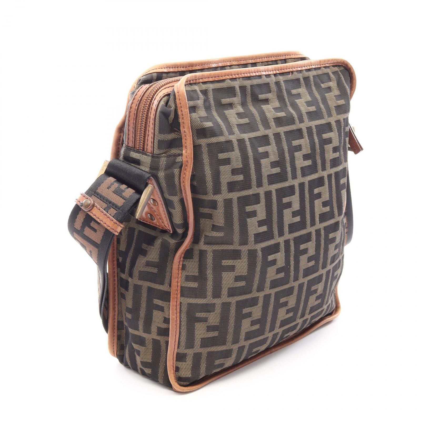 Fendi Fendi Fendi Zucca Canvas Leather Shoulder Bag Textile Shoulder Bag 7VA152 DUTY FREE for USA Size ONE SIZE - 2 Thumbnail