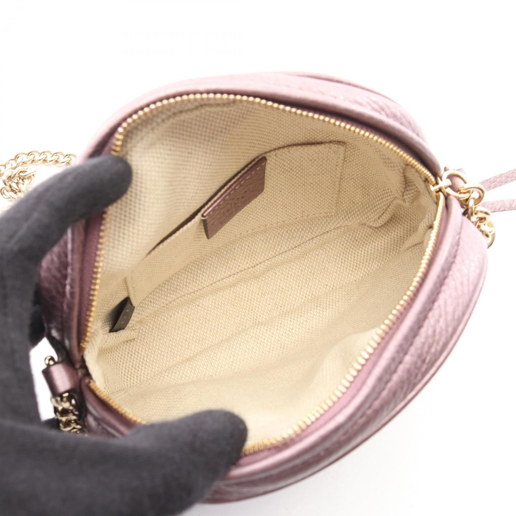 Gucci Gucci Gucci Soho Metallic Leather Shoulder Bag Leather Shoulder Bag 353965AH90G DUTY FREE for USA Size ONE SIZE - 3 Thumbnail