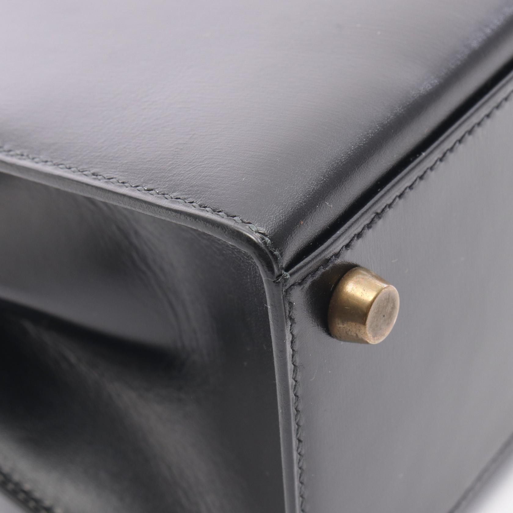 Hermes Hermes Hermes Mini Kelly Box Calf Leather Handbag Stamp V (1992) DUTY FREE for USA Size ONE SIZE - 10 Thumbnail