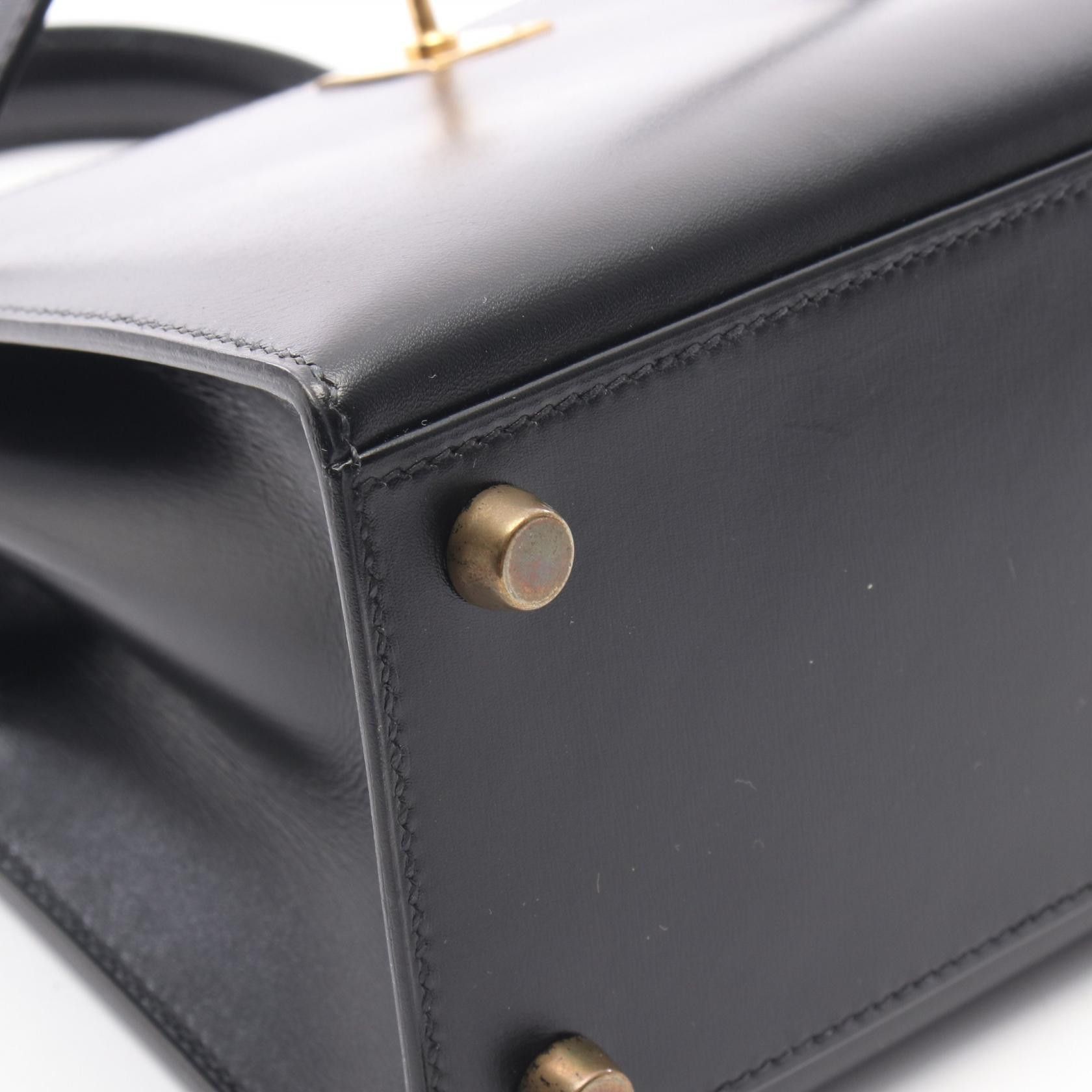 Hermes Hermes Hermes Mini Kelly Box Calf Leather Handbag Stamp V (1992) DUTY FREE for USA Size ONE SIZE - 9 Thumbnail
