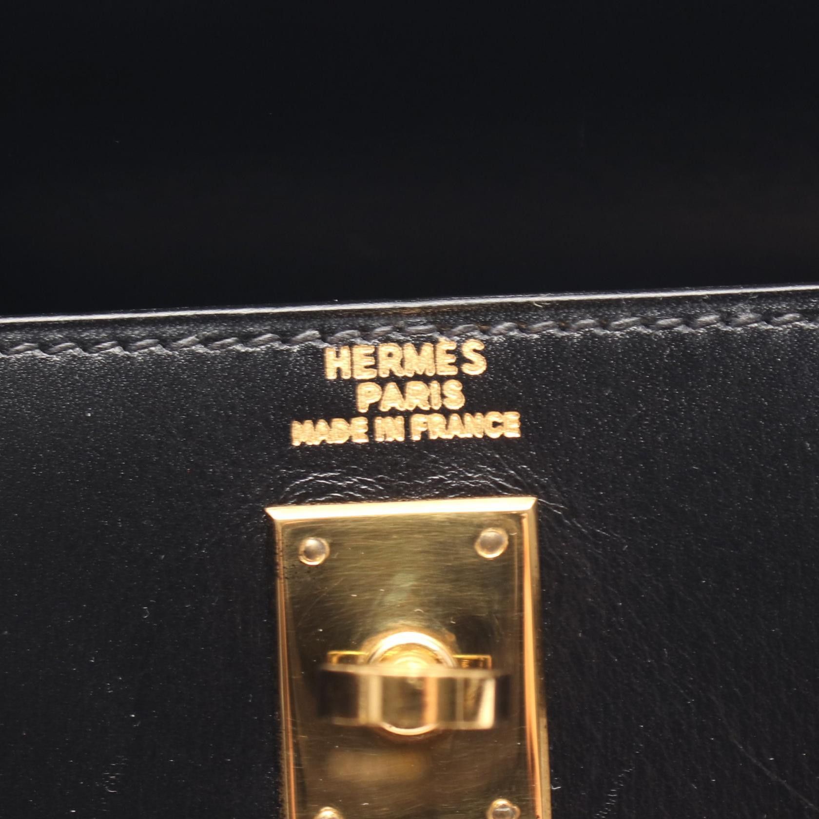 Hermes Hermes Hermes Mini Kelly Box Calf Leather Handbag Stamp V (1992) DUTY FREE for USA Size ONE SIZE - 4 Thumbnail